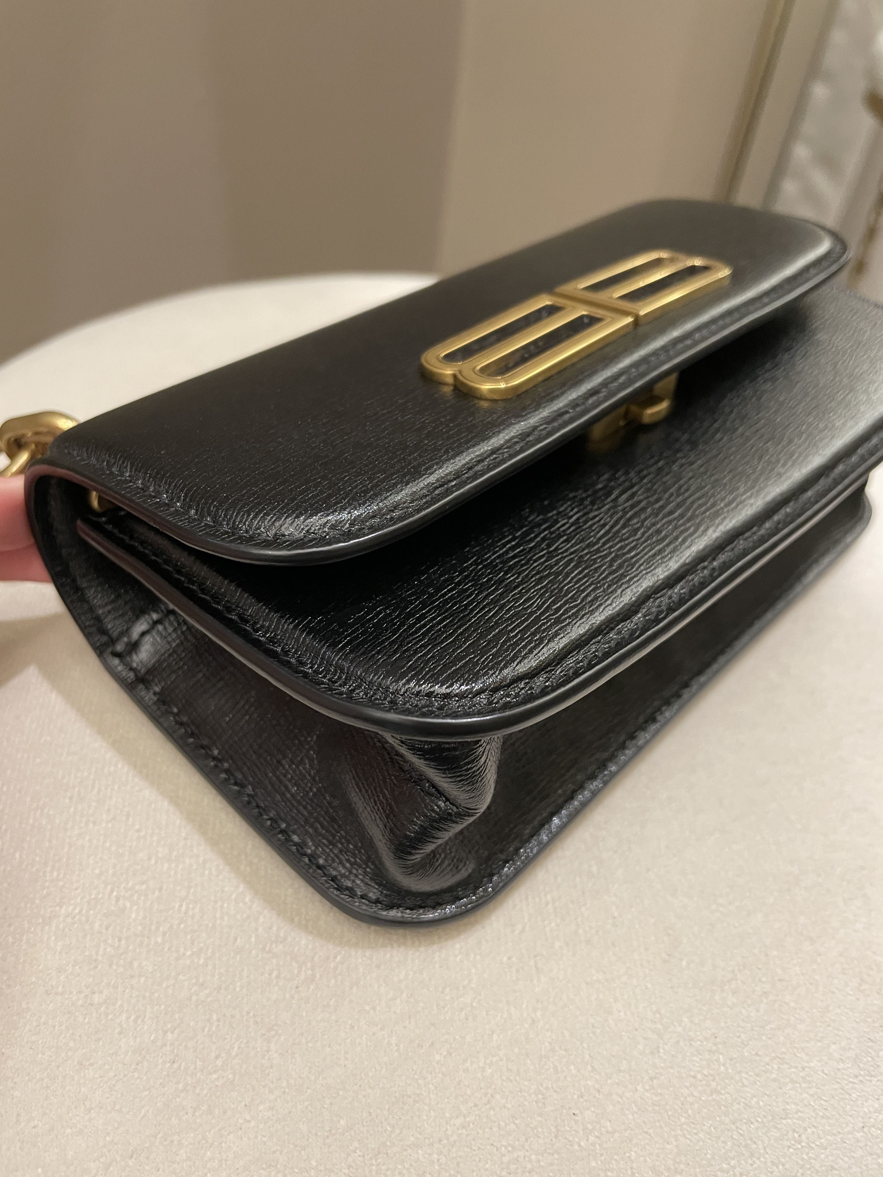 Balenciaga XS Gossip Chain Bag Black Textured Calfskin