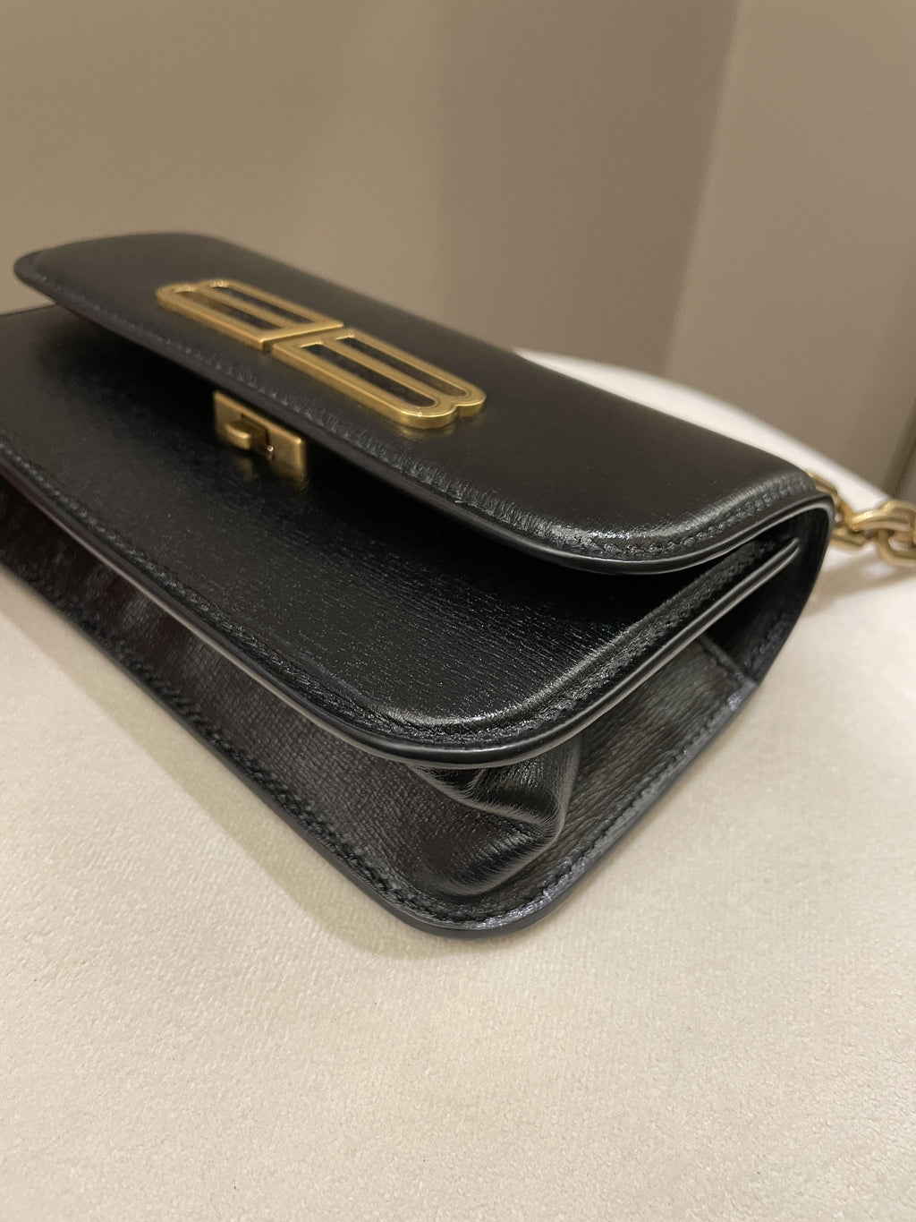 Balenciaga XS Gossip Chain Bag Black Textured Calfskin