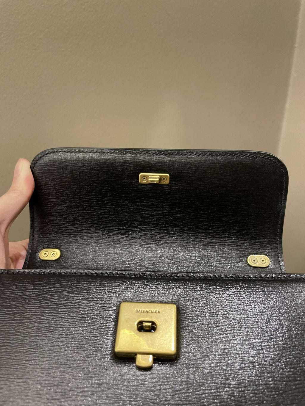 Balenciaga XS Gossip Chain Bag Black Textured Calfskin
