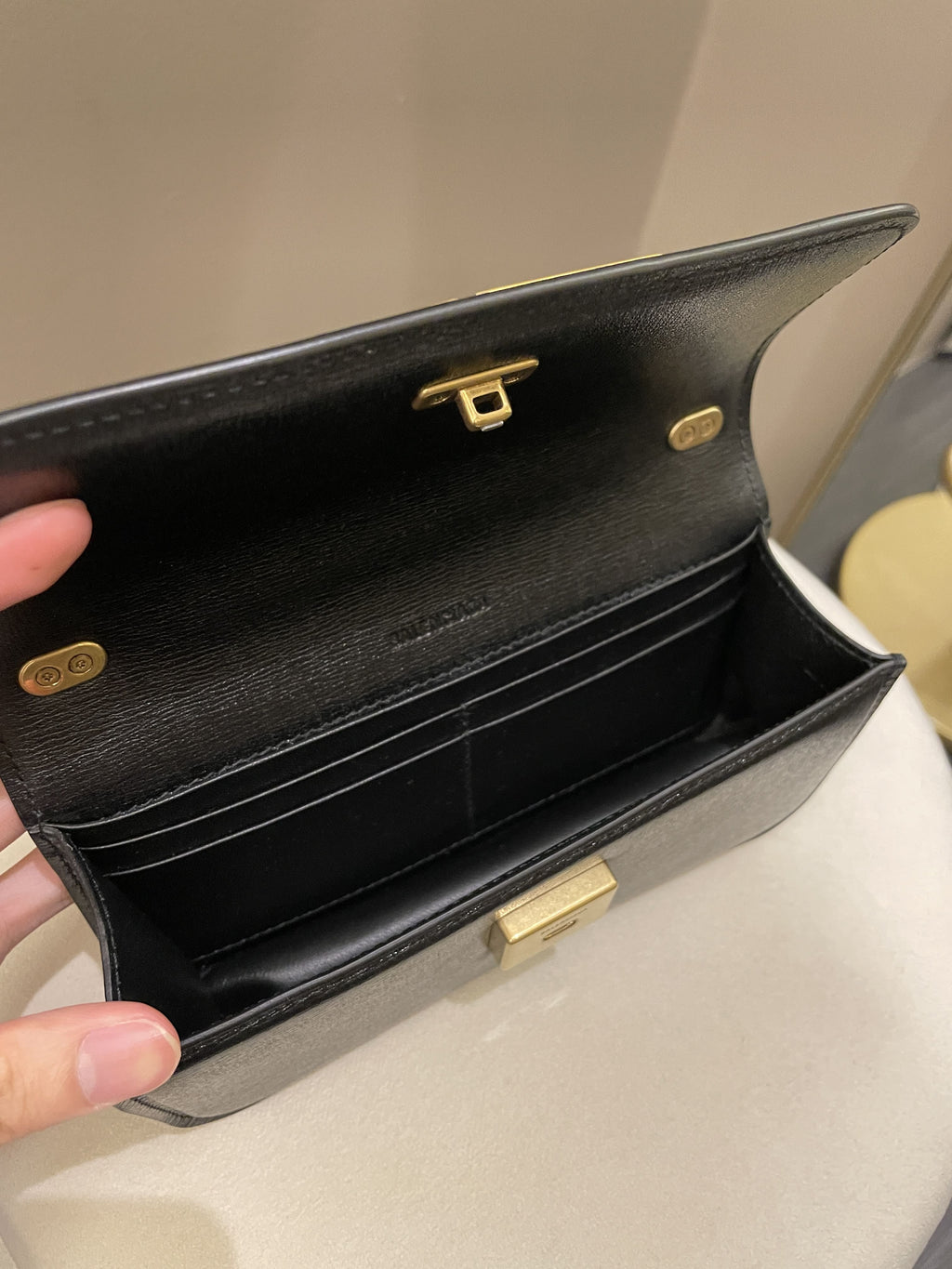 Balenciaga XS Gossip Chain Bag Black Textured Calfskin