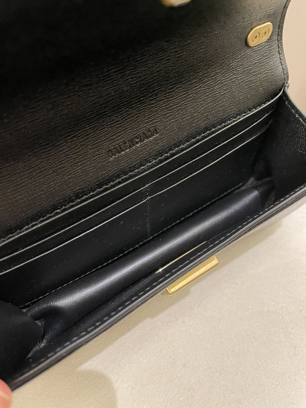 Balenciaga XS Gossip Chain Bag Black Textured Calfskin
