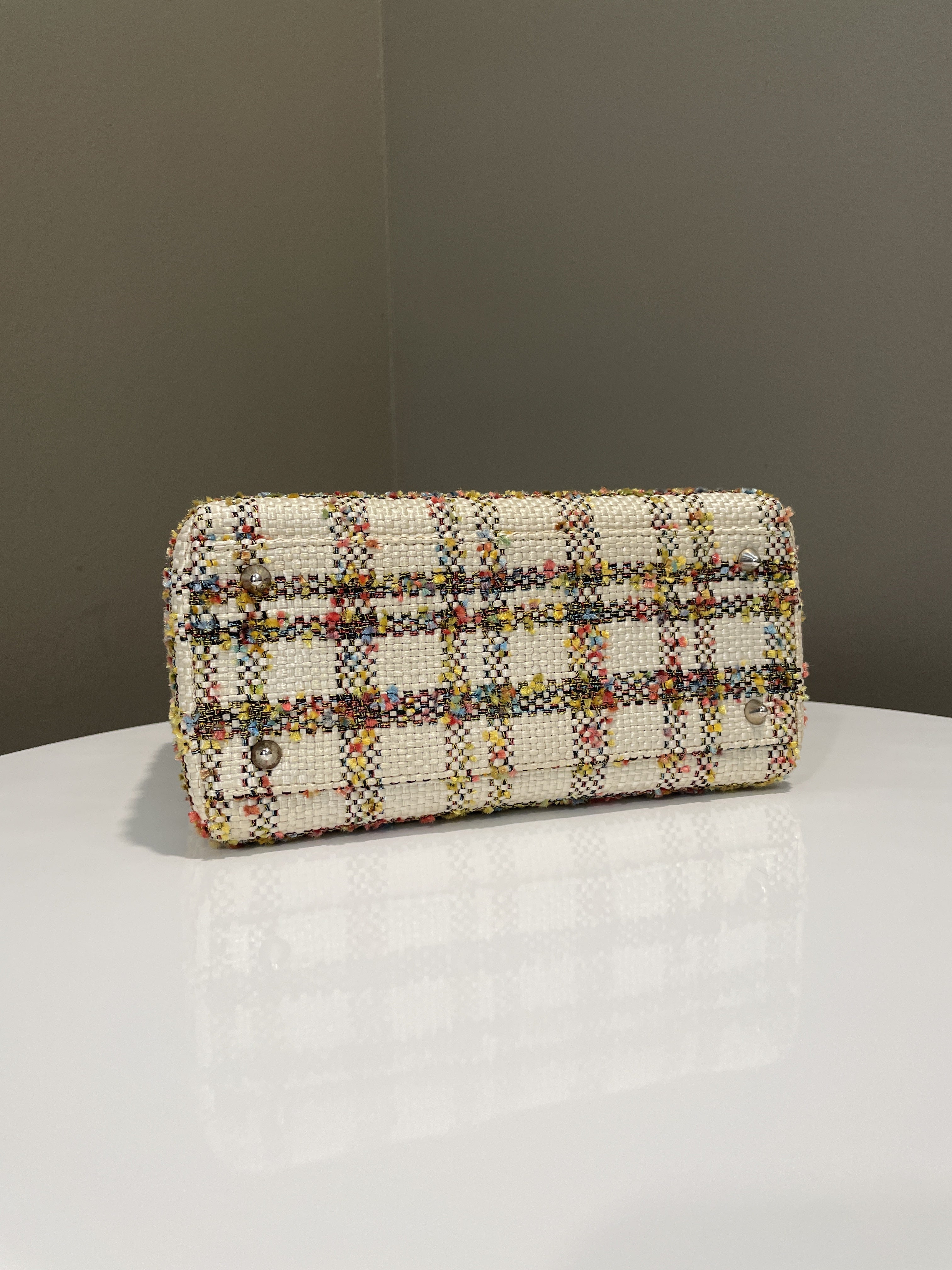 Dior Classic Lady Dior Orange / Cream Tweed