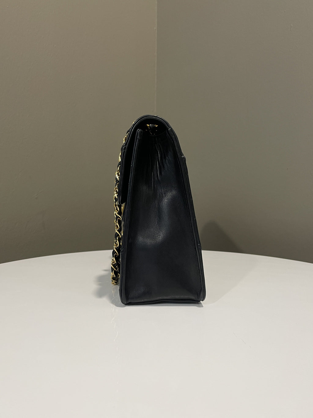 Chanel Vintage Turnlock 2.55 Reissue Single Flap Bag Black Lambskin