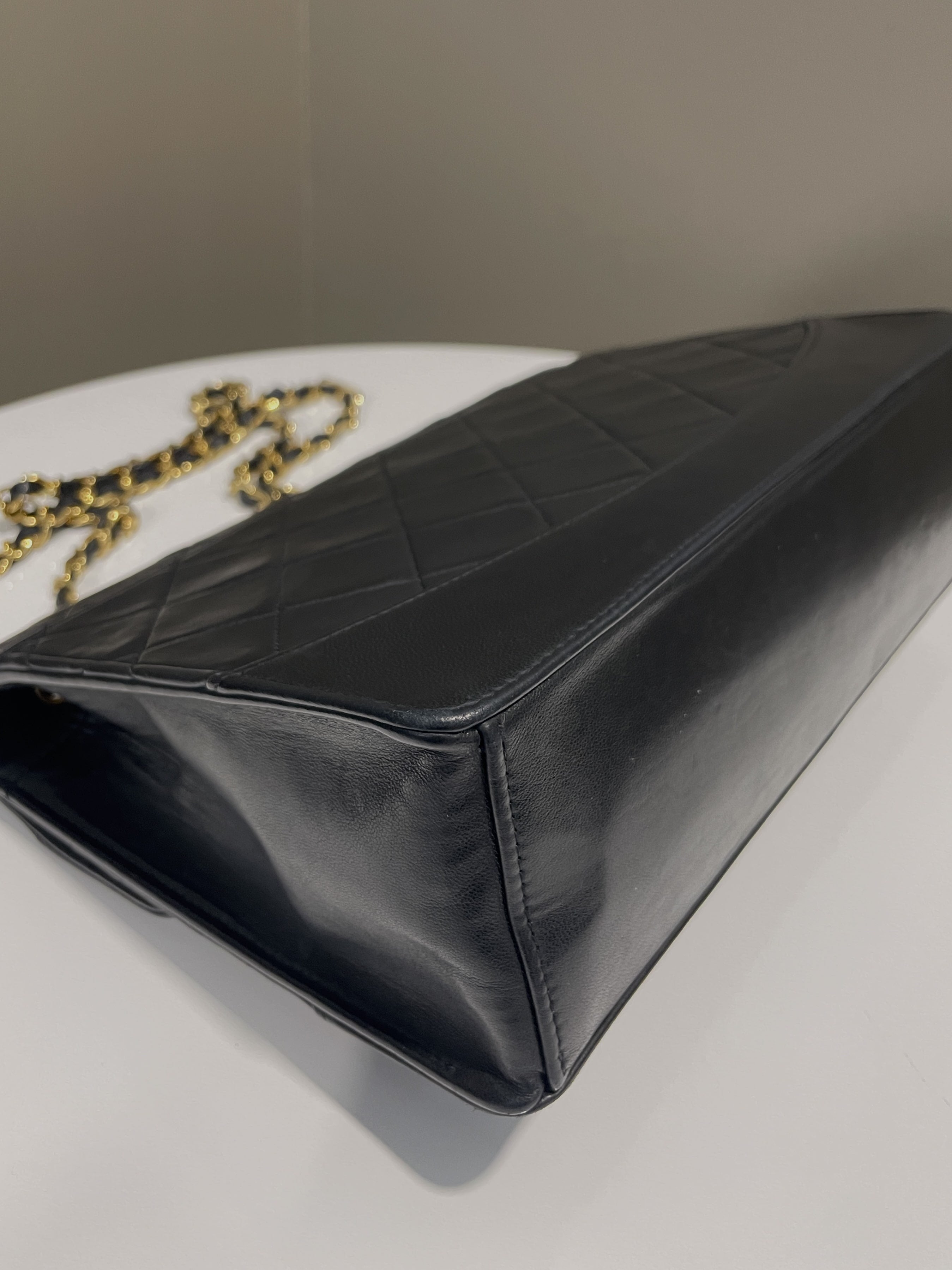 Chanel Vintage Turnlock 2.55 Reissue Single Flap Bag Black Lambskin