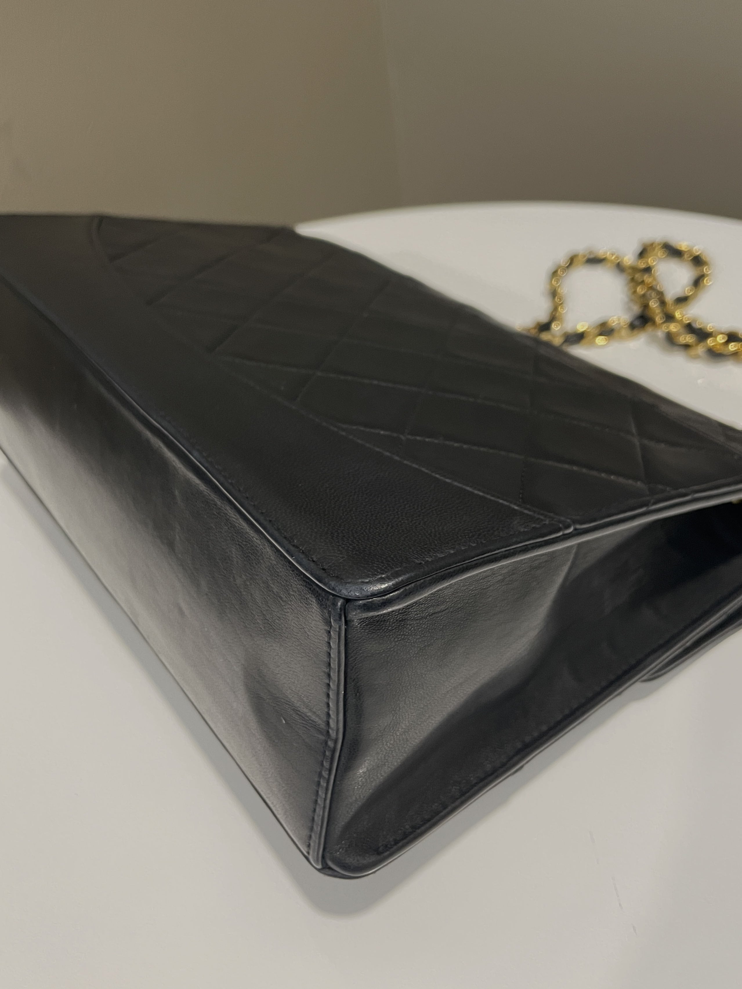 Chanel Vintage Turnlock 2.55 Reissue Single Flap Bag Black Lambskin