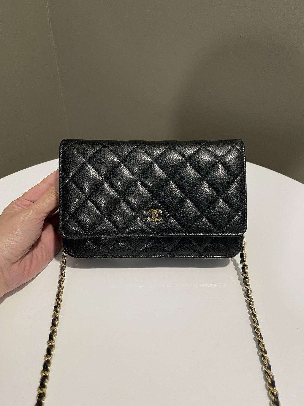 Chanel Classic Quilted Wallet on Chain Black Caviar