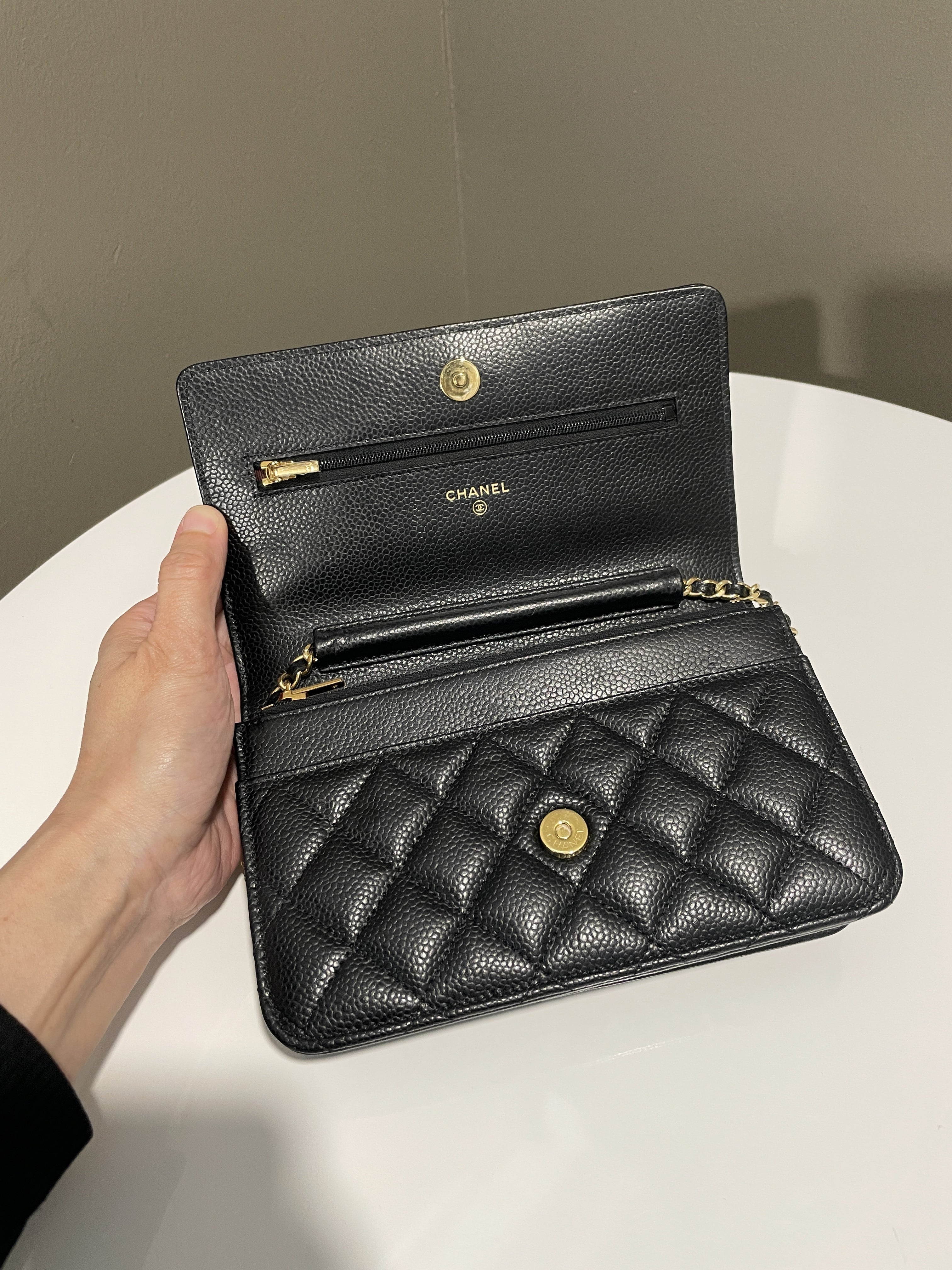 Chanel Classic Quilted Wallet on Chain Black Caviar