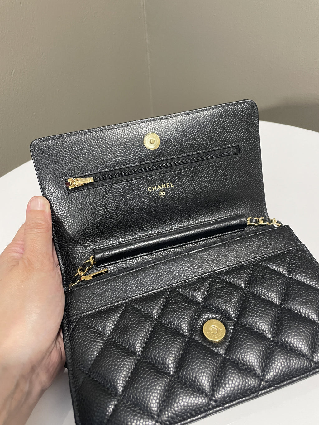 Chanel Classic Quilted Wallet on Chain Black Caviar