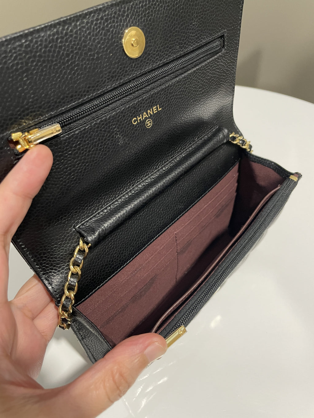 Chanel Classic Quilted Wallet on Chain Black Caviar