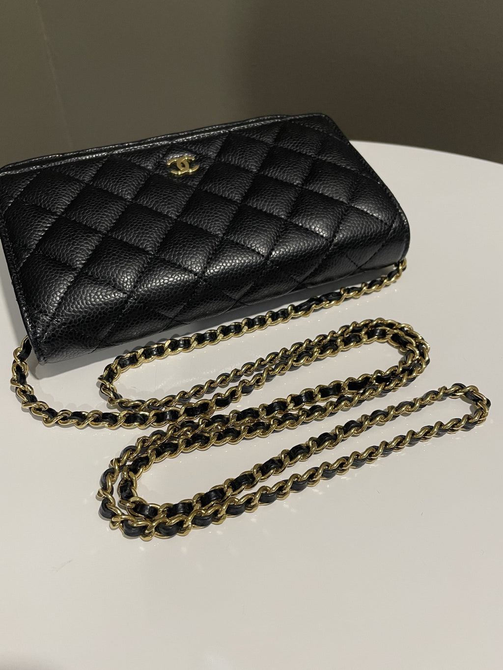 Chanel Classic Quilted Wallet on Chain Black Caviar