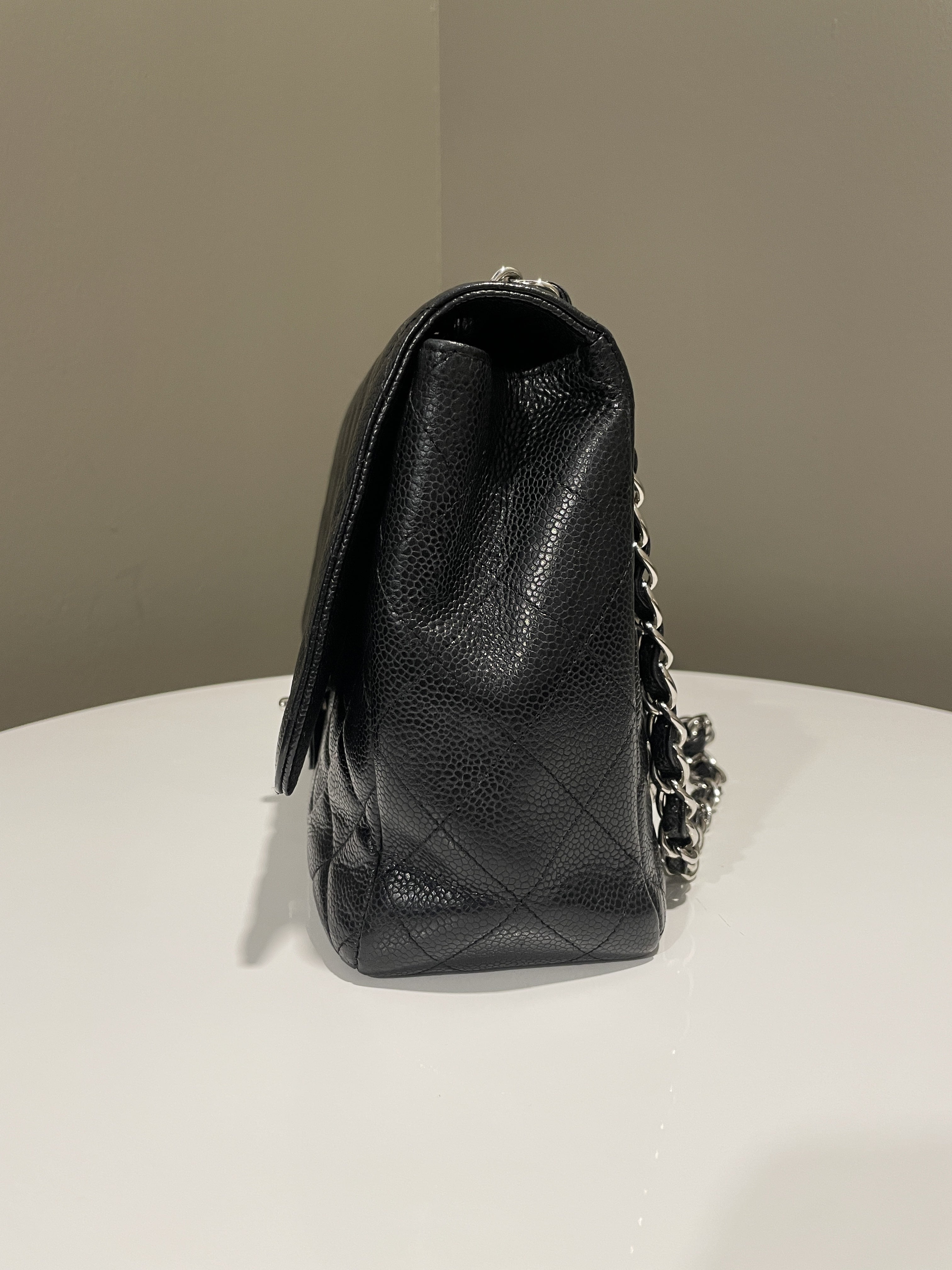 Chanel Classic Quilted Jumbo Single Flap Black Caviar
