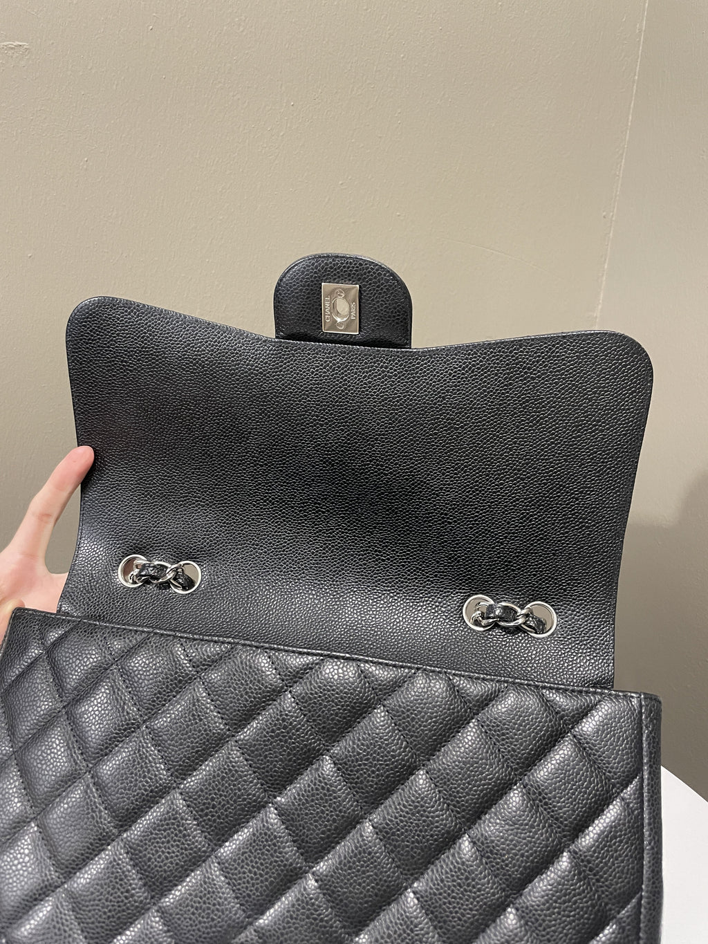 Chanel Classic Quilted Jumbo Single Flap Black Caviar