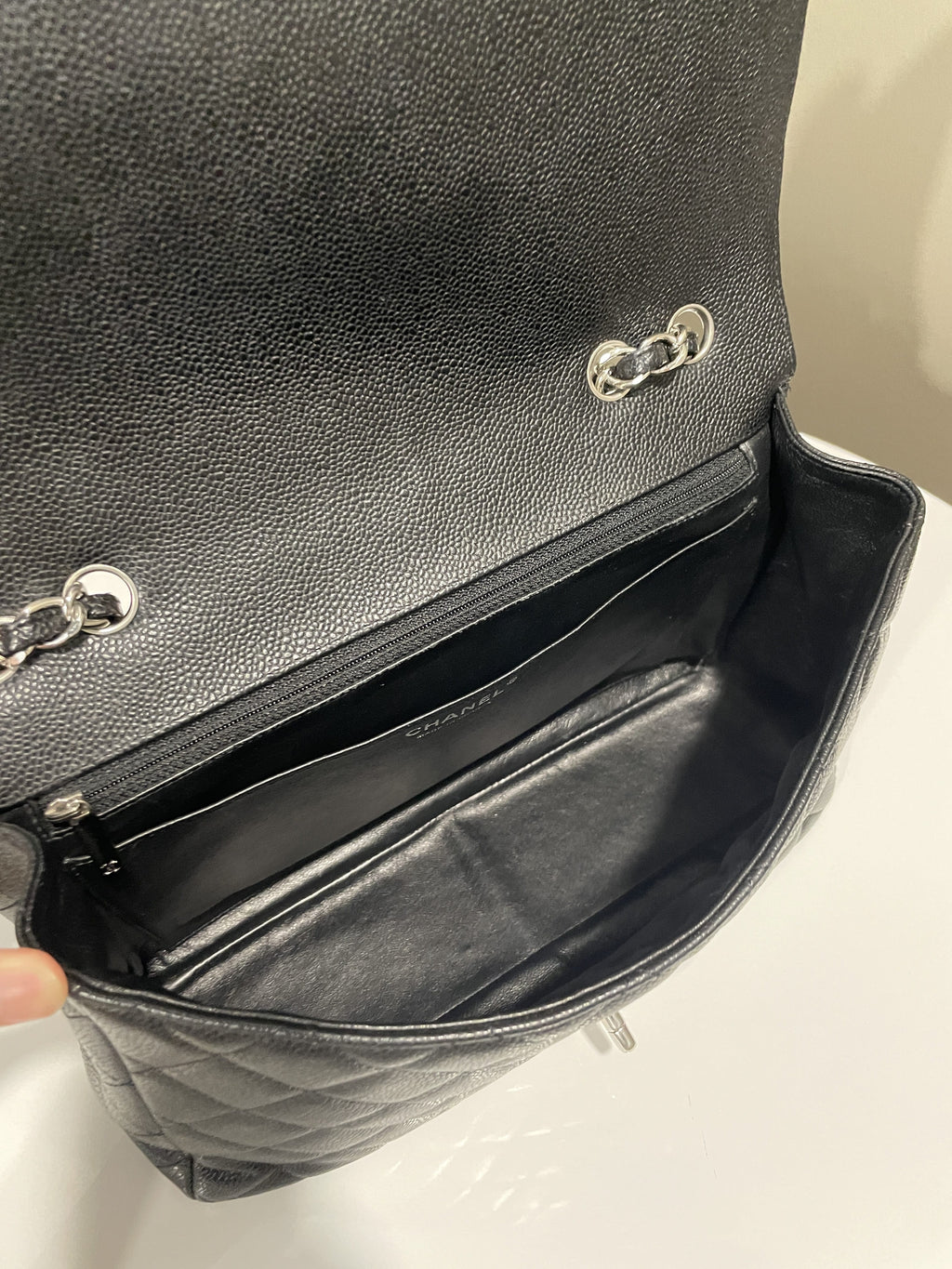Chanel Classic Quilted Jumbo Single Flap Black Caviar