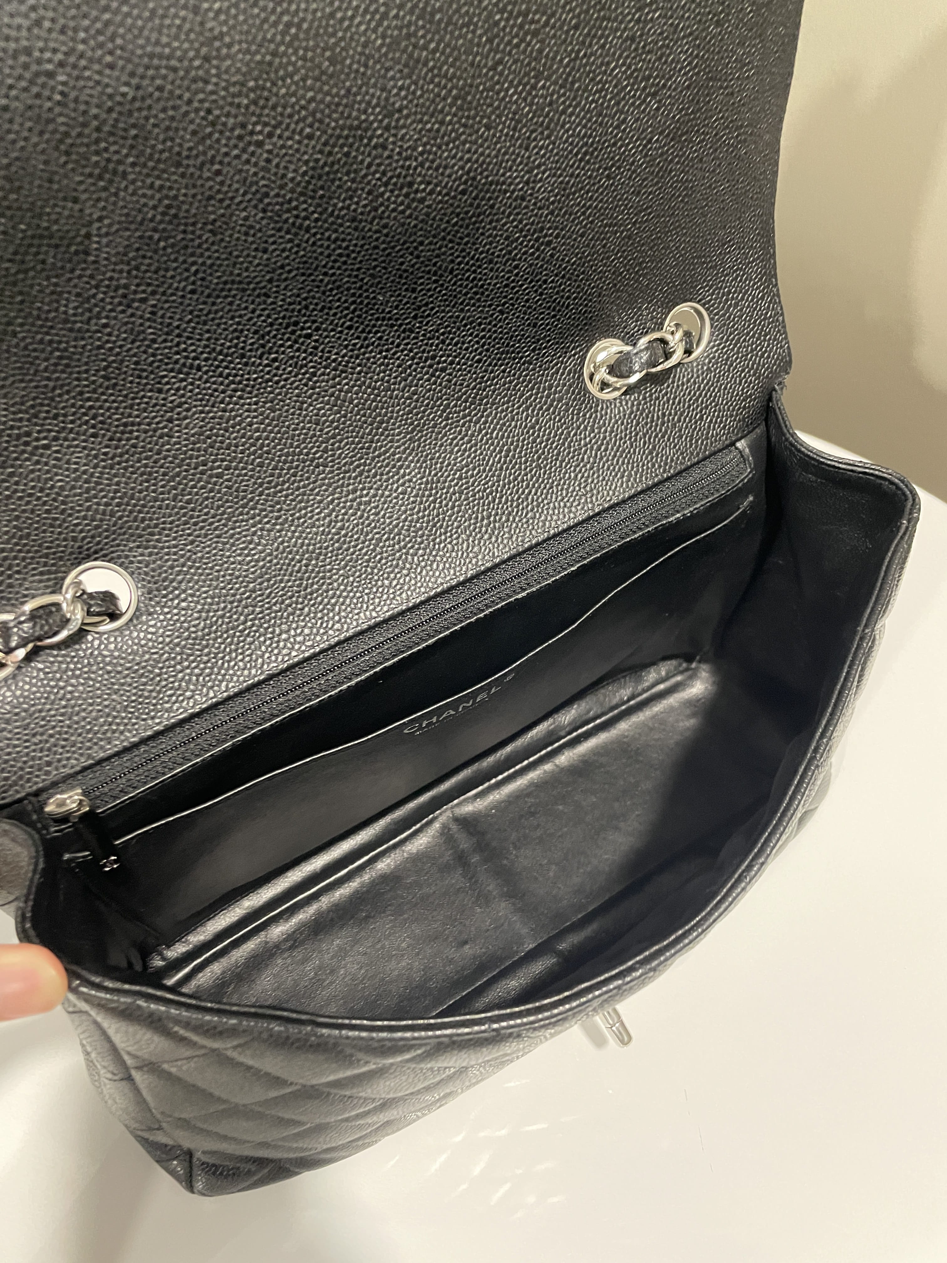 Chanel Classic Quilted Jumbo Single Flap Black Caviar