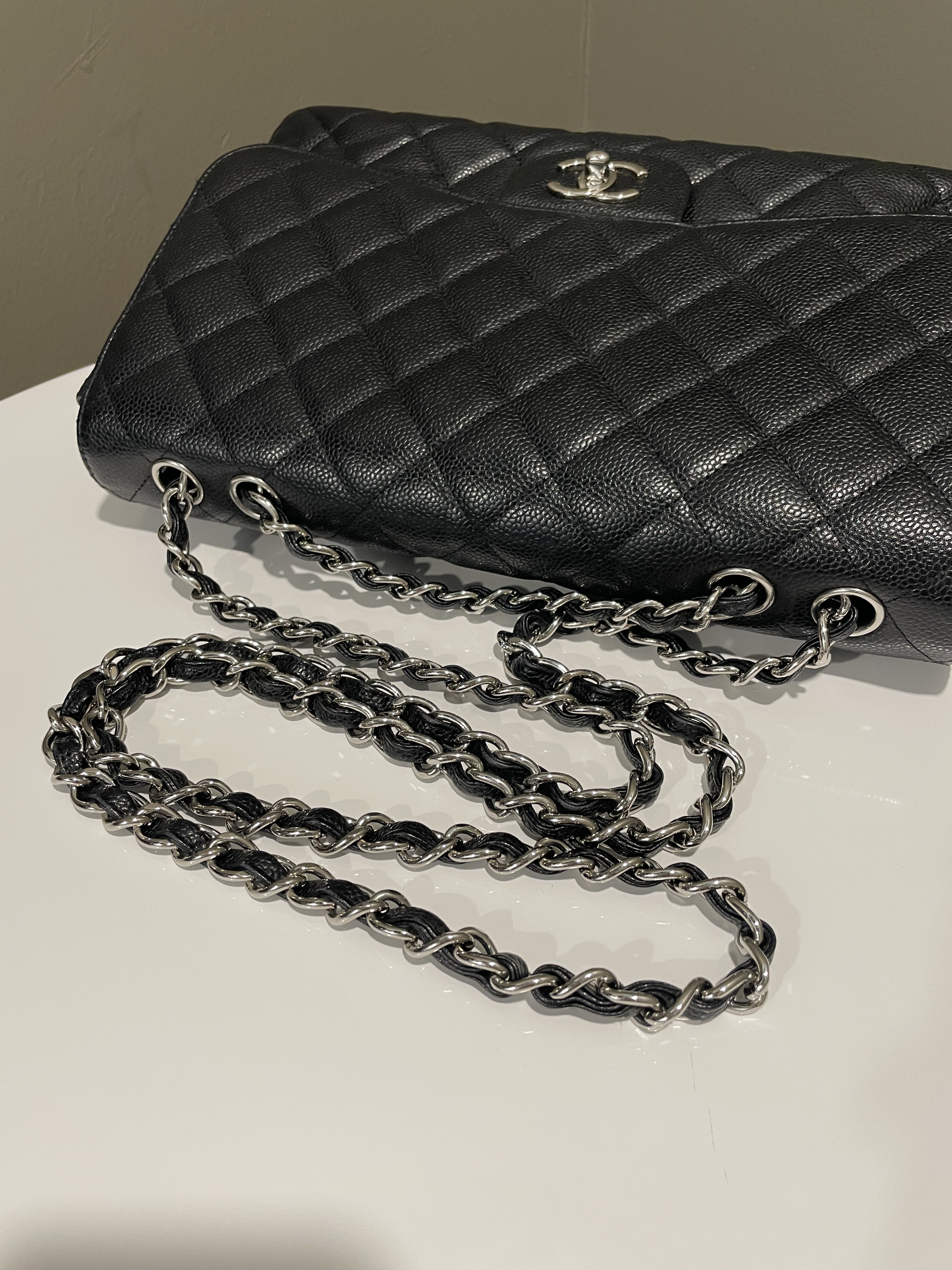 Chanel Classic Quilted Jumbo Single Flap Black Caviar