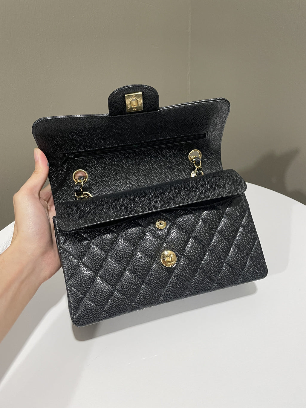 Chanel Classic Quilted Small Double Flap Black Caviar