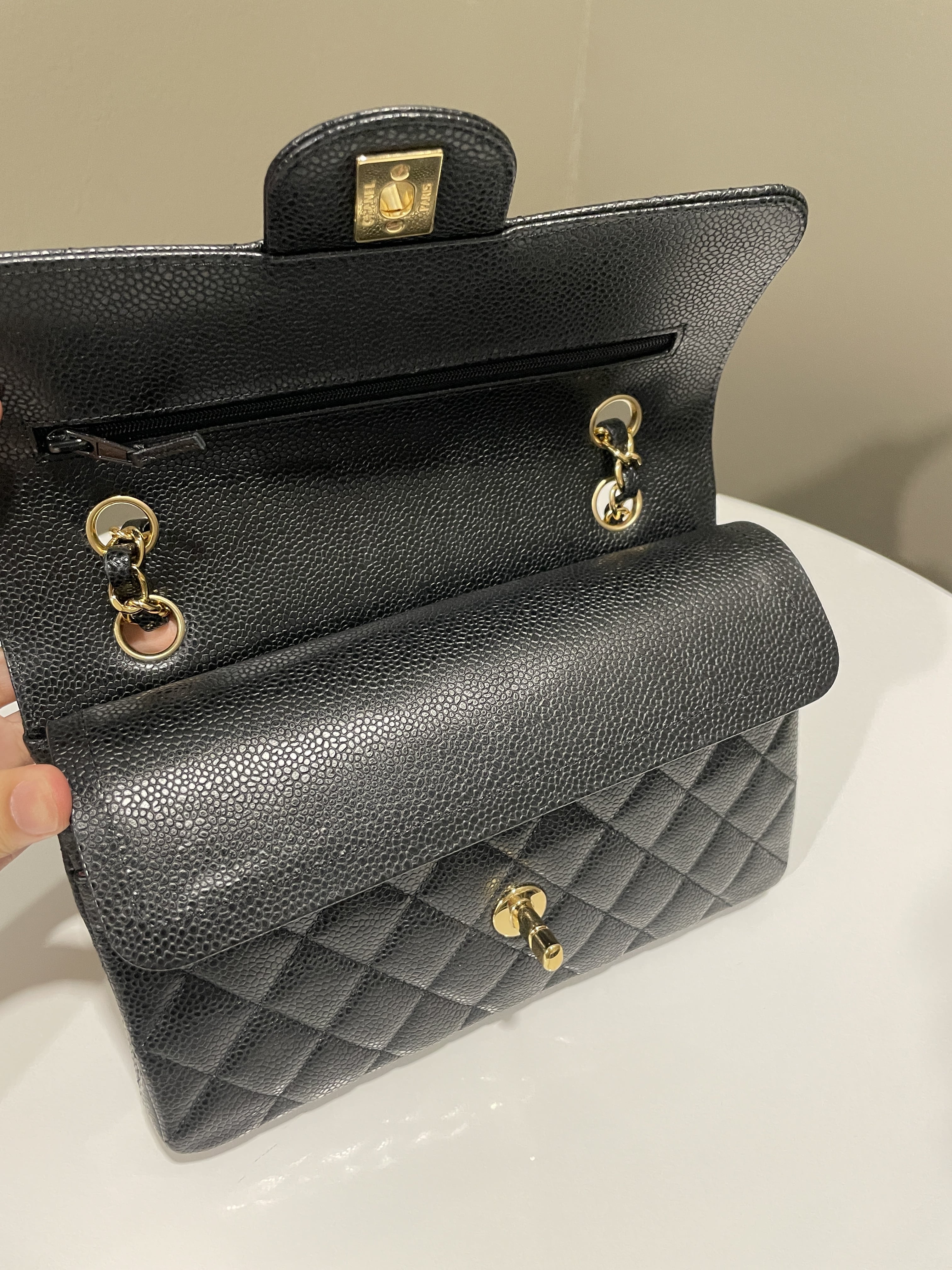 Chanel Classic Quilted Small Double Flap Black Caviar