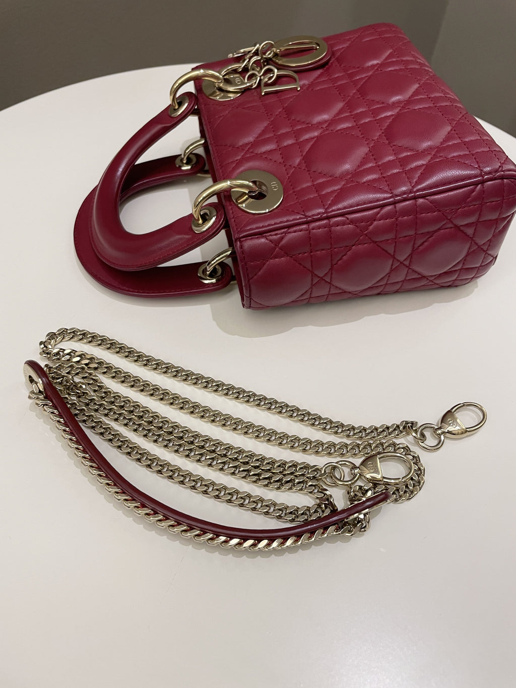 Dior Lady Dior Mini Deep Red