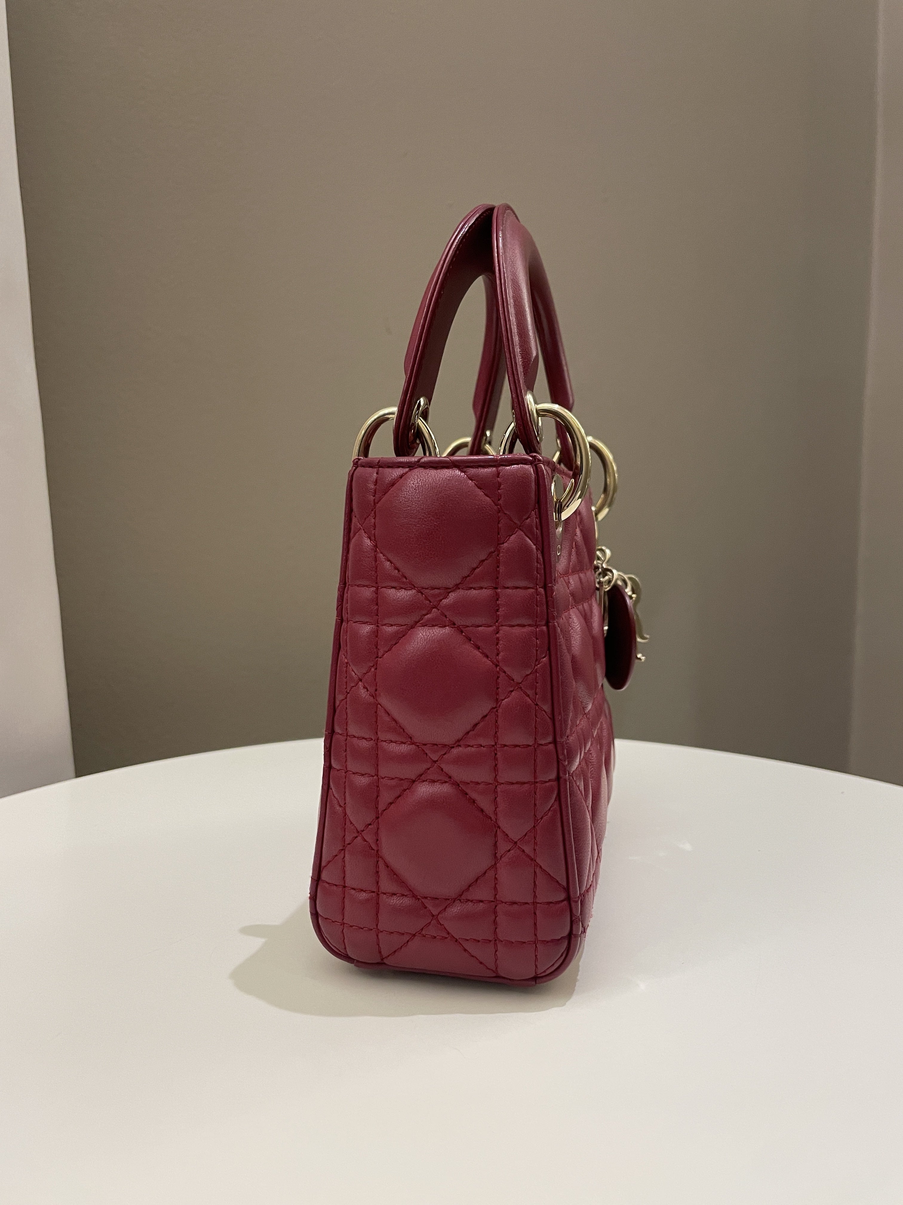 Dior Lady Dior Mini Deep Red