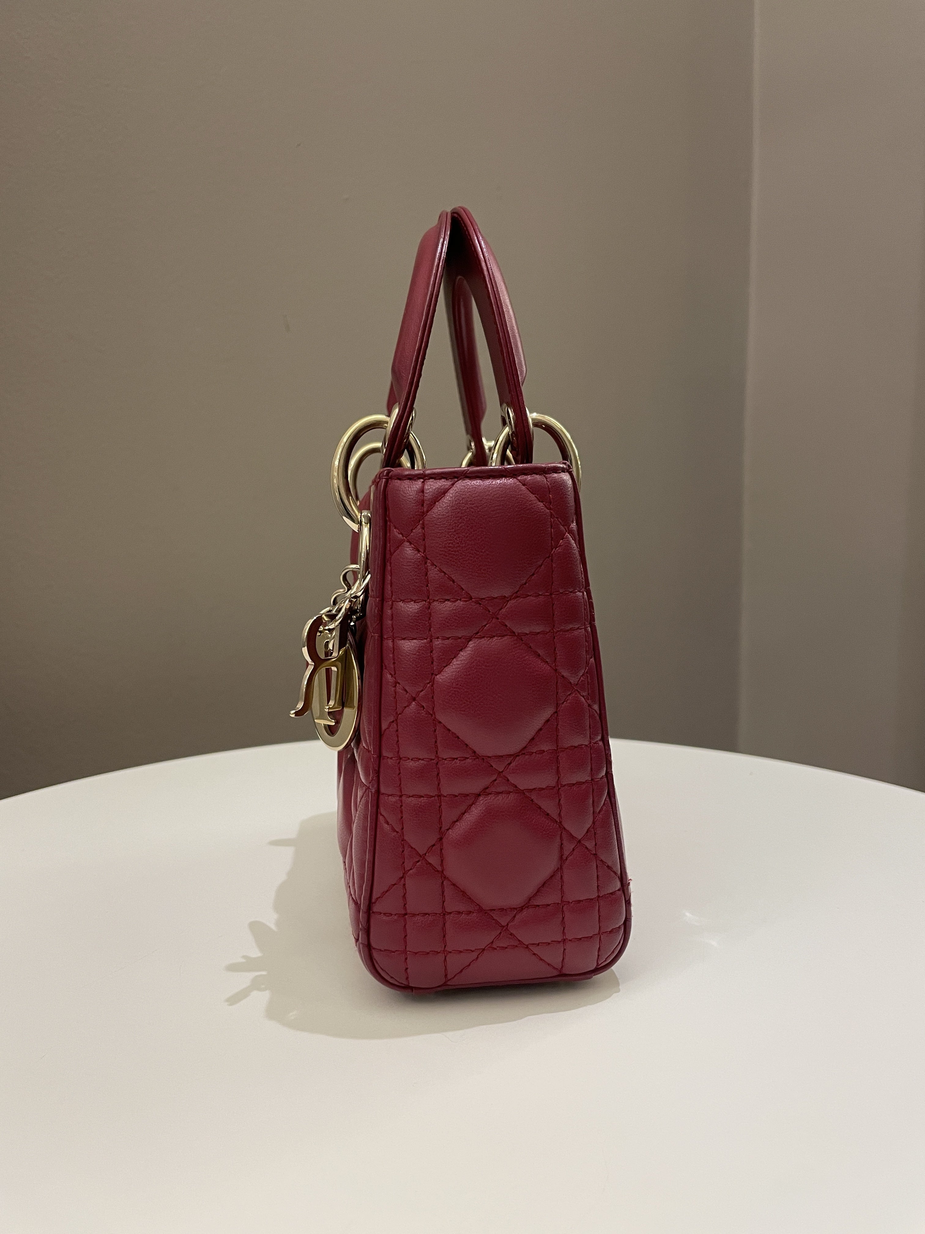 Dior Lady Dior Mini Deep Red