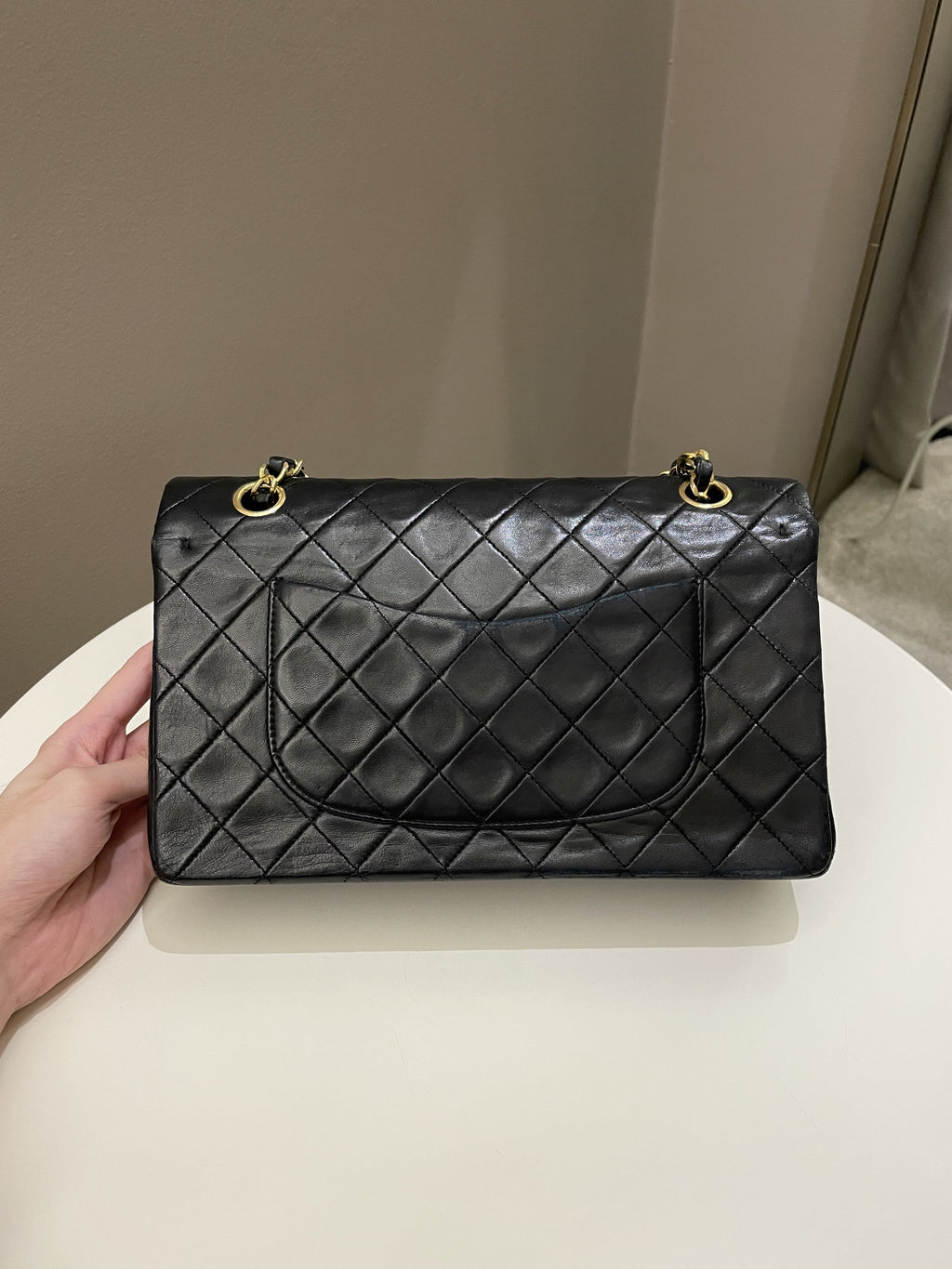 Chanel Vintage Classic Quilted Medium Double Flap Black Lambskin