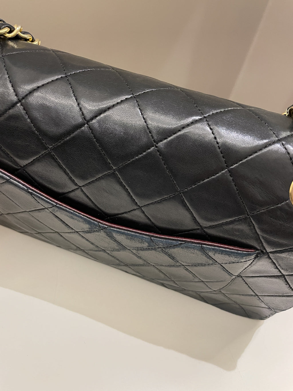 Chanel Vintage Classic Quilted Medium Double Flap Black Lambskin