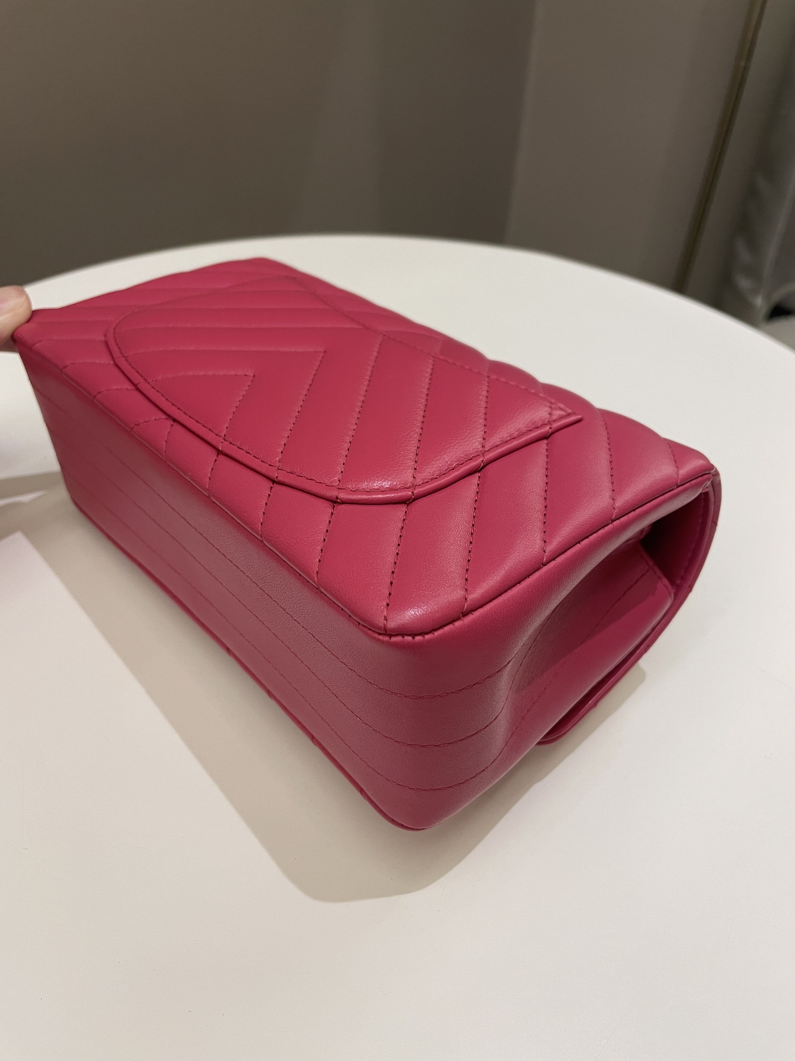 Chanel Classic Chevron Mini Rectangular Rose Fuchsia