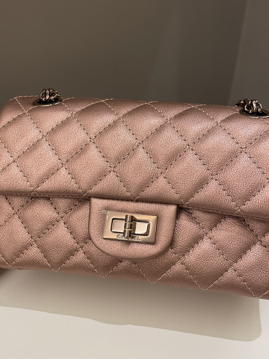 Chanel Classic 2.55 Quilted Mini Reissue Rose Gold Calfskin