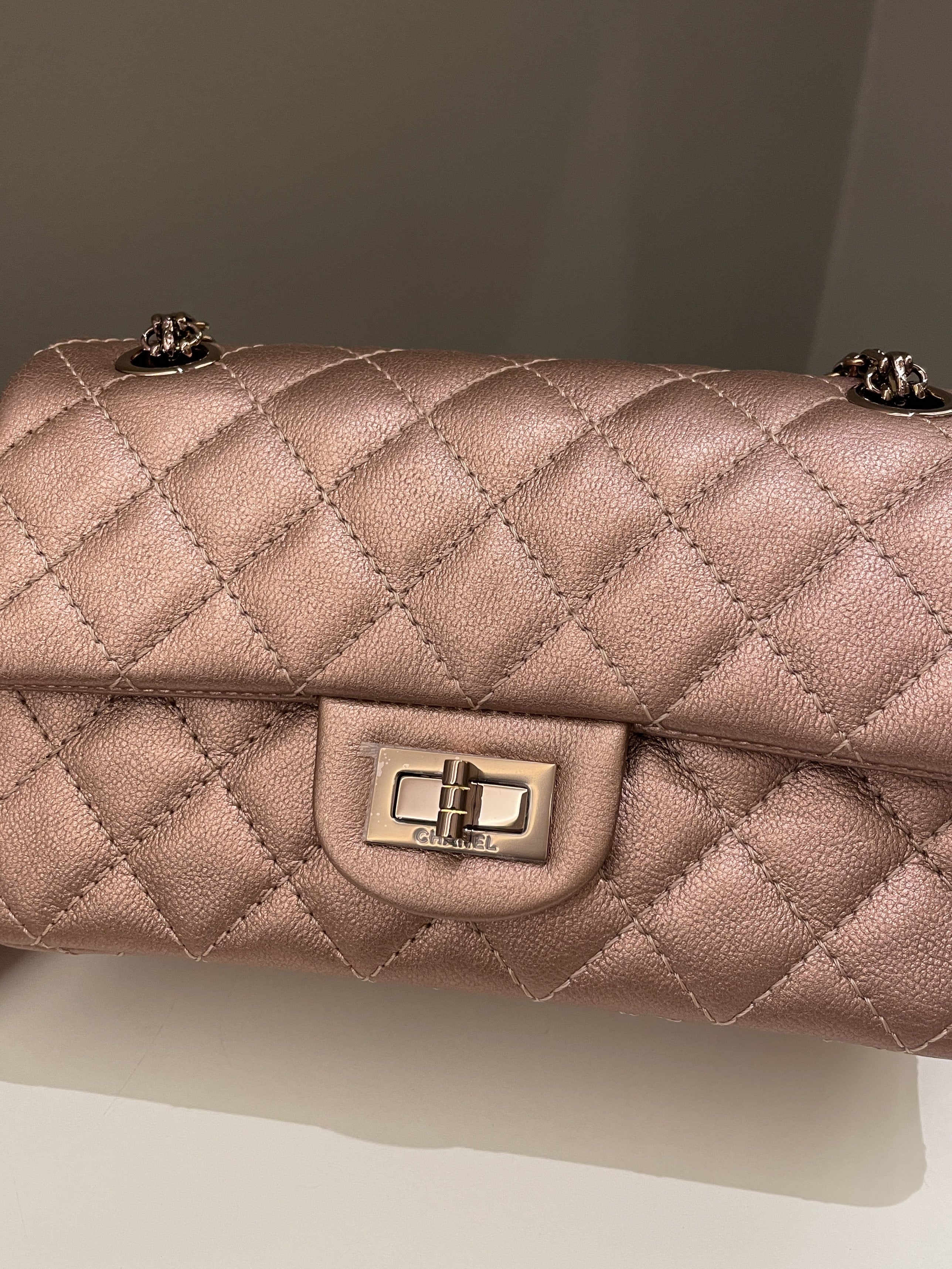 Chanel Classic 2.55 Quilted Mini Reissue Rose Gold Calfskin