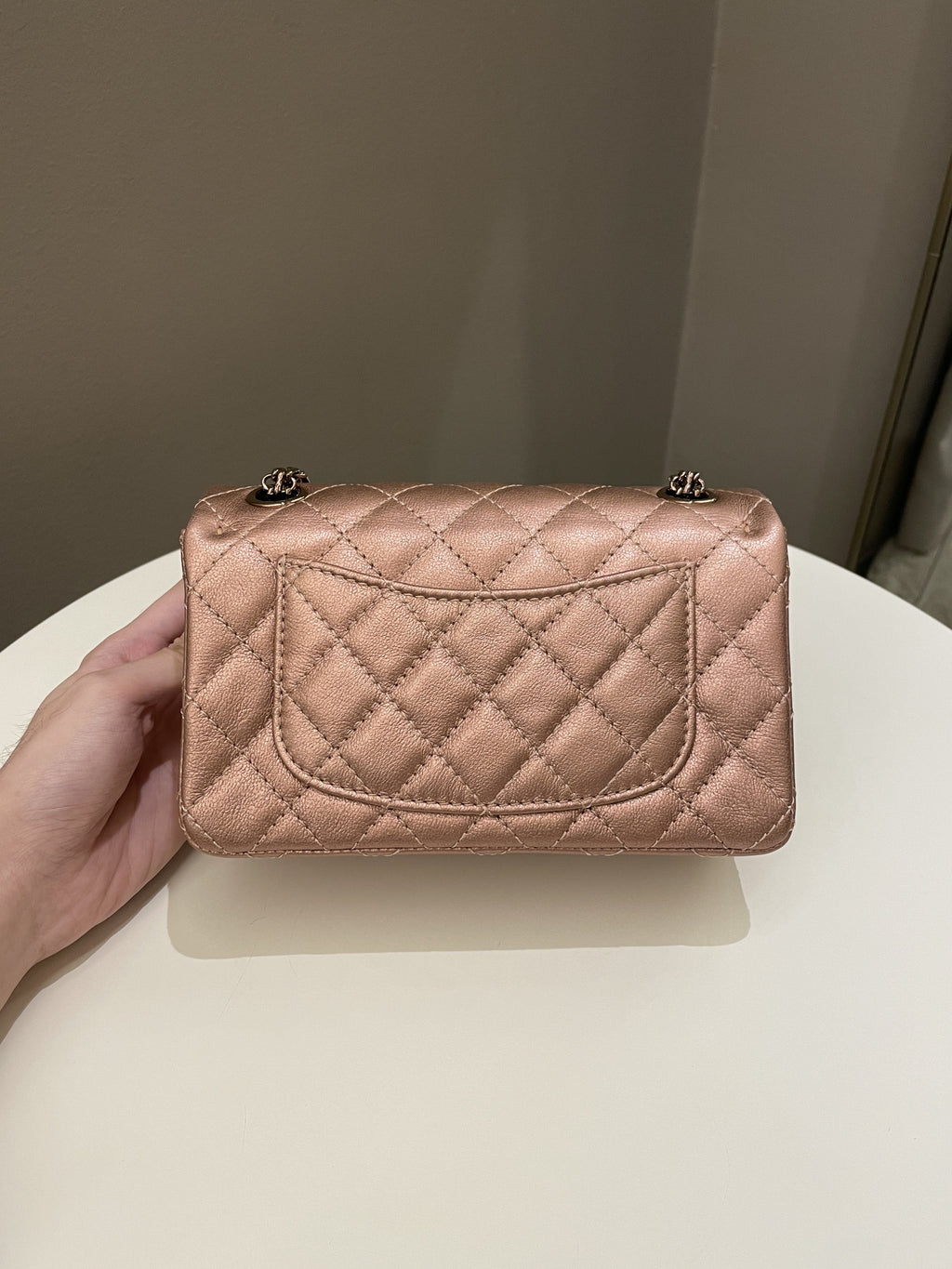 Chanel Classic 2.55 Quilted Mini Reissue Rose Gold Calfskin