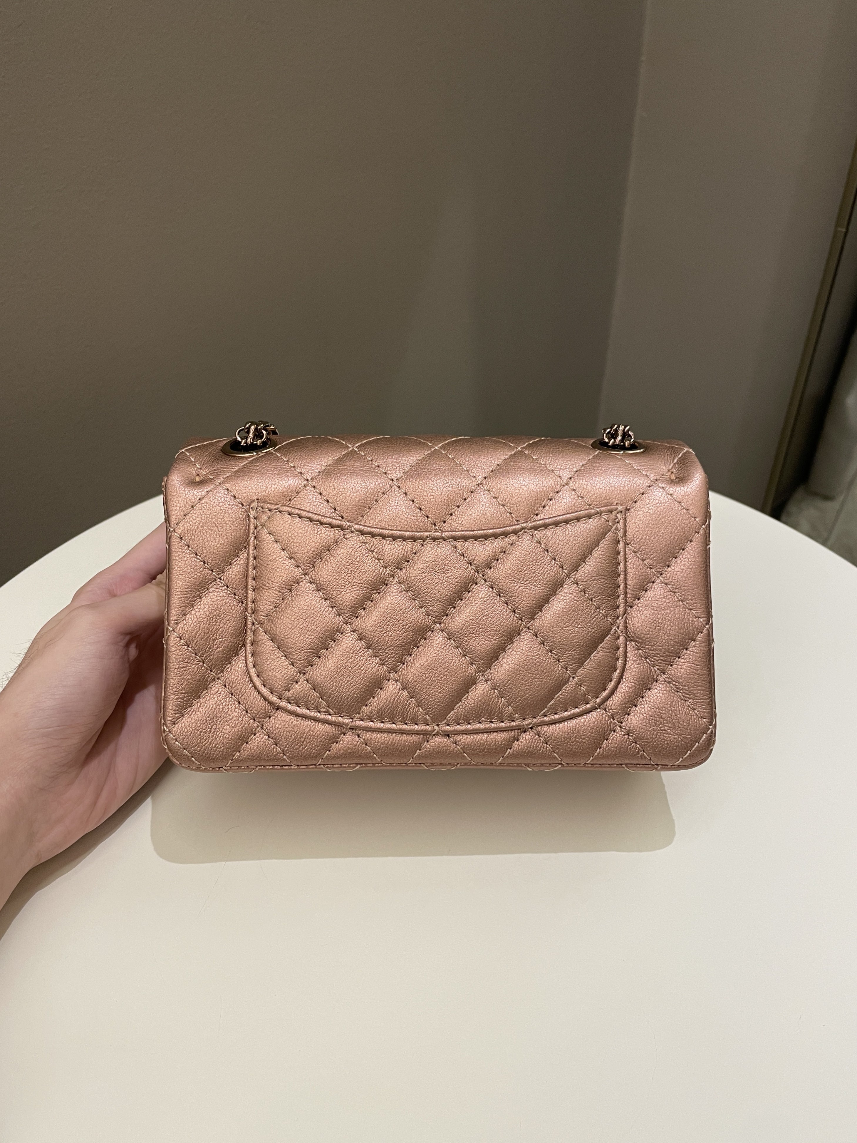 Chanel Classic 2.55 Quilted Mini Reissue Rose Gold Calfskin