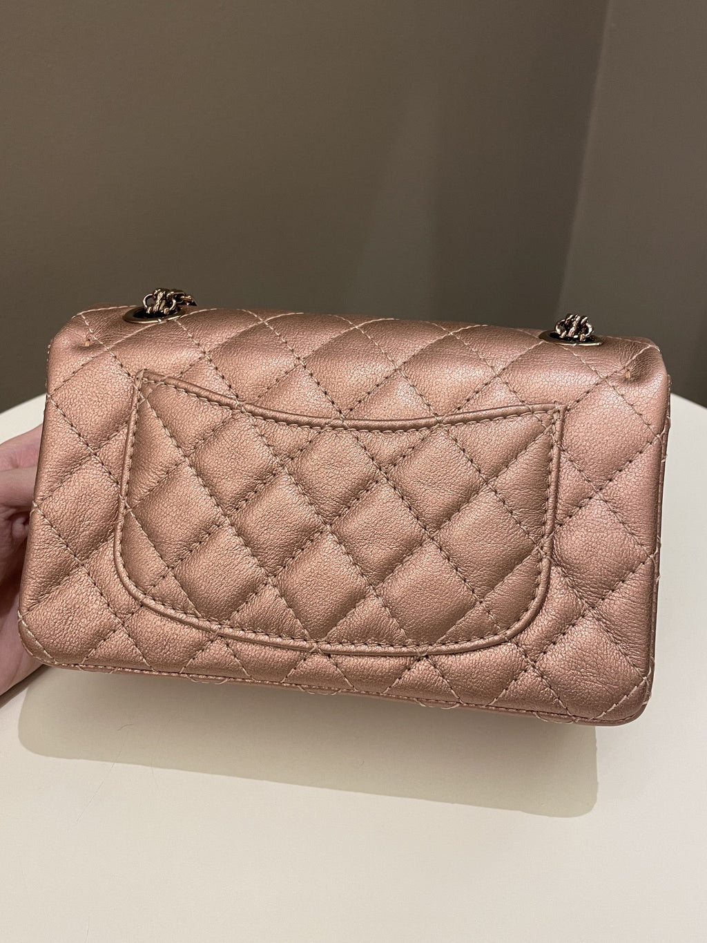 Chanel Classic 2.55 Quilted Mini Reissue Rose Gold Calfskin