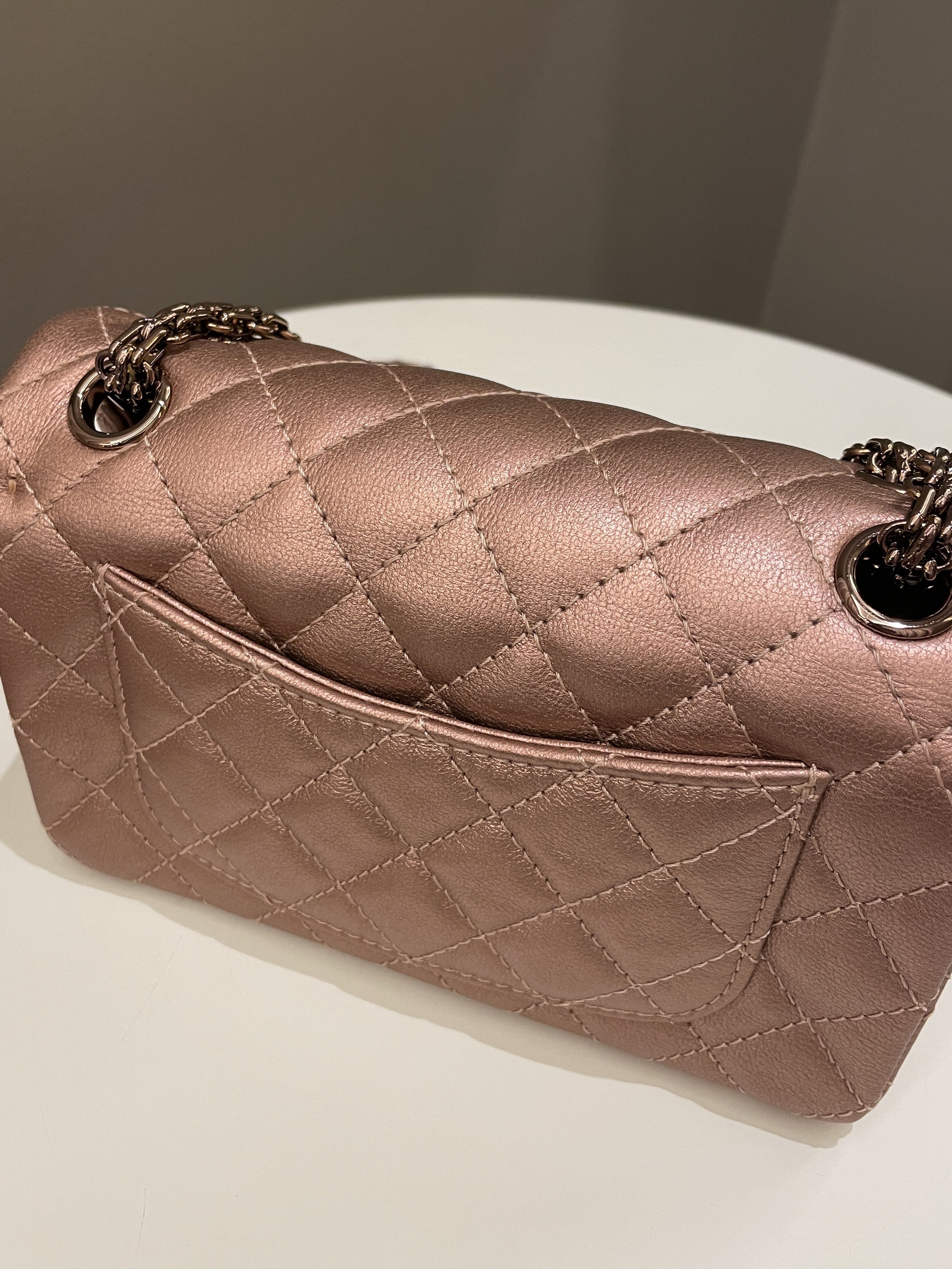 Chanel Classic 2.55 Quilted Mini Reissue Rose Gold Calfskin