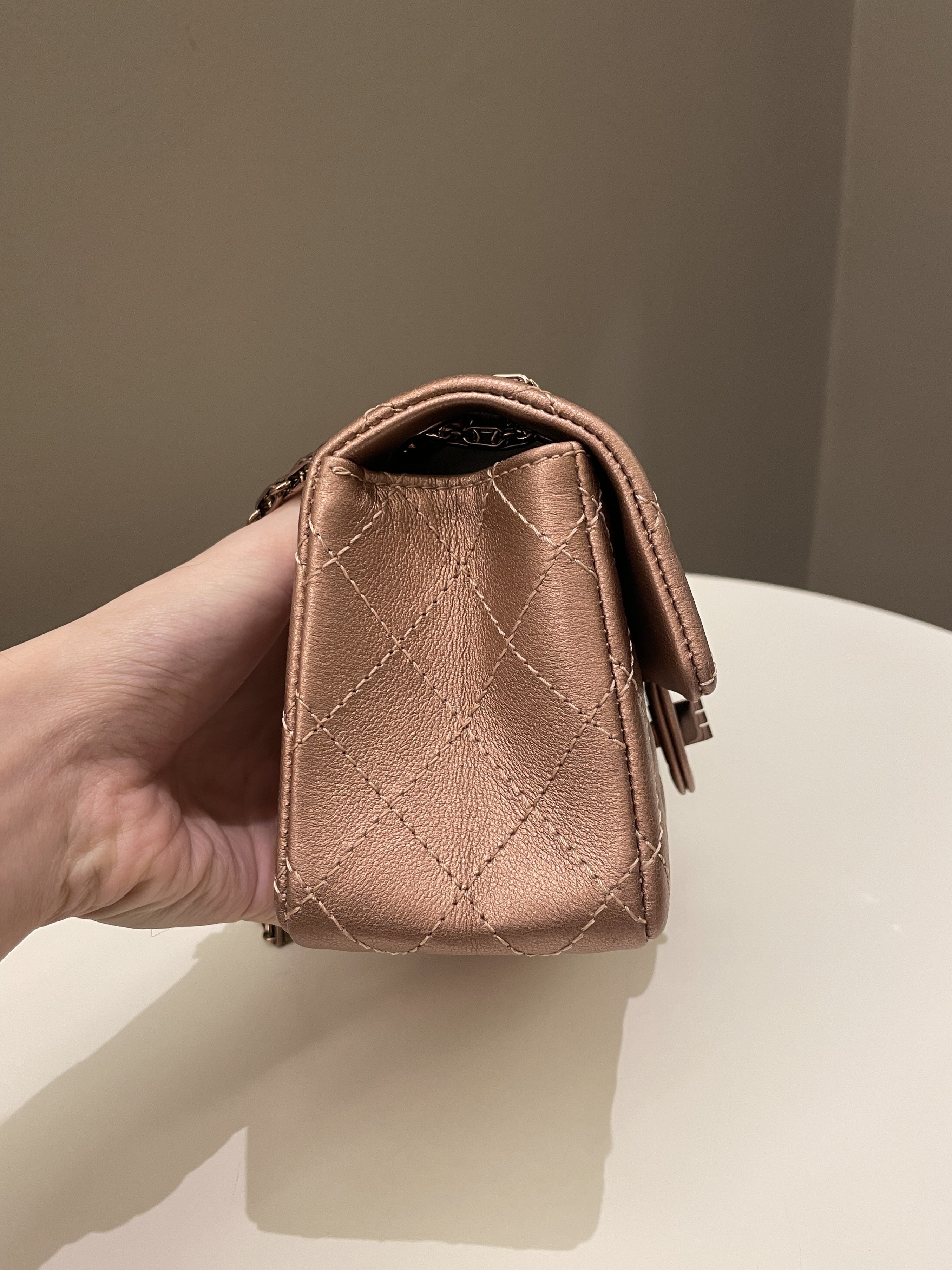 Chanel Classic 2.55 Quilted Mini Reissue Rose Gold Calfskin