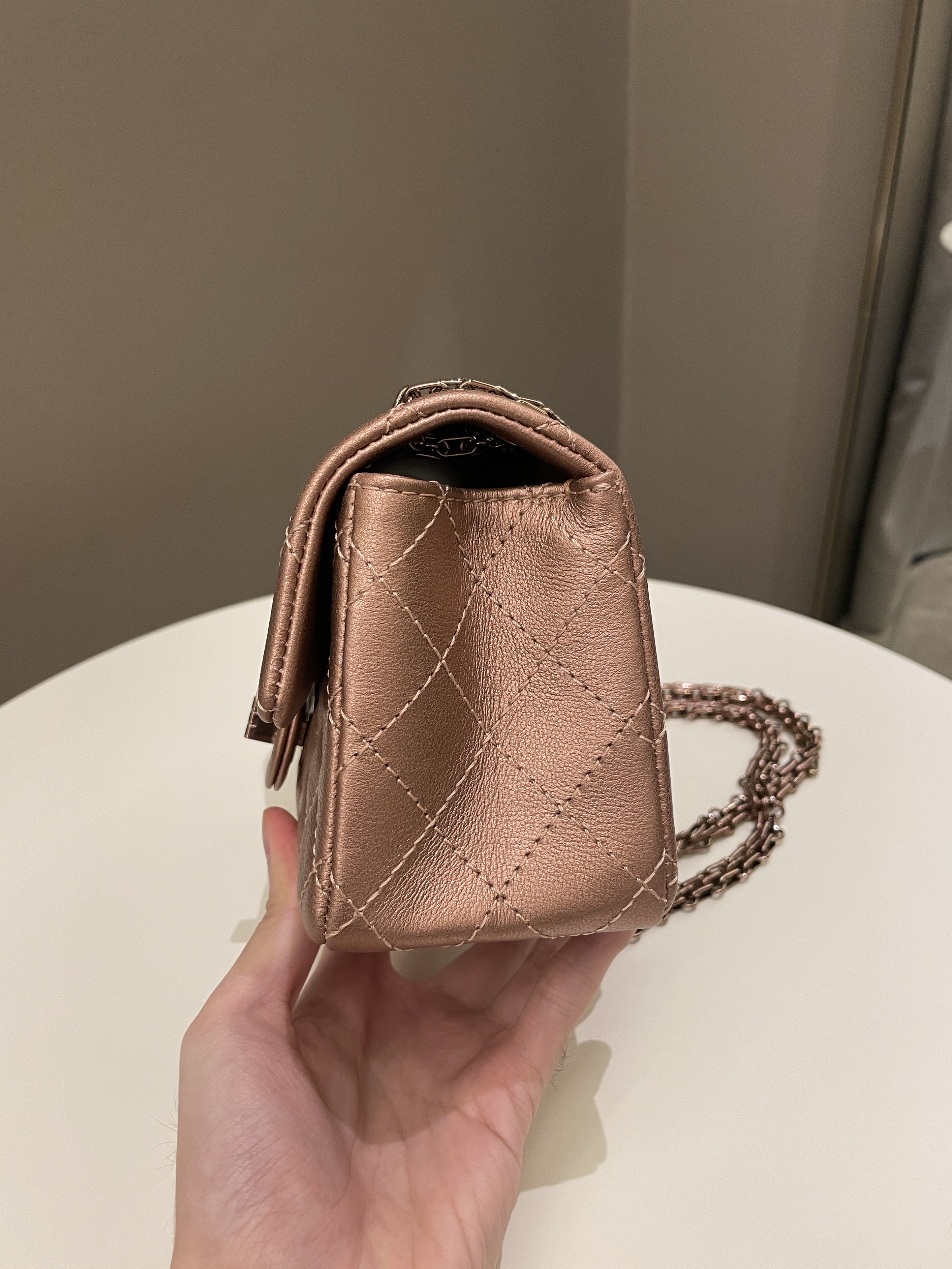 Chanel Classic 2.55 Quilted Mini Reissue Rose Gold Calfskin