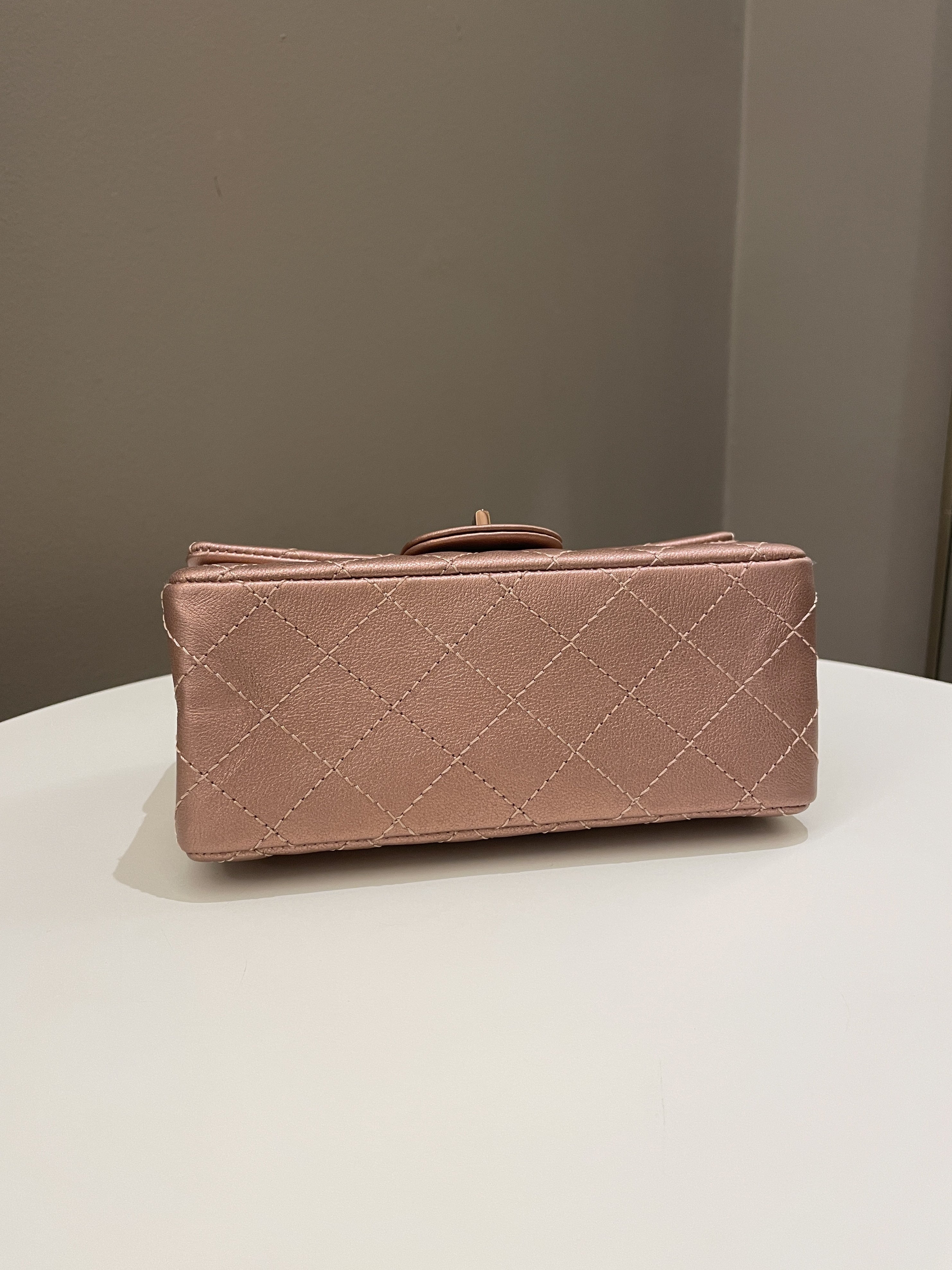 Chanel Classic 2.55 Quilted Mini Reissue Rose Gold Calfskin