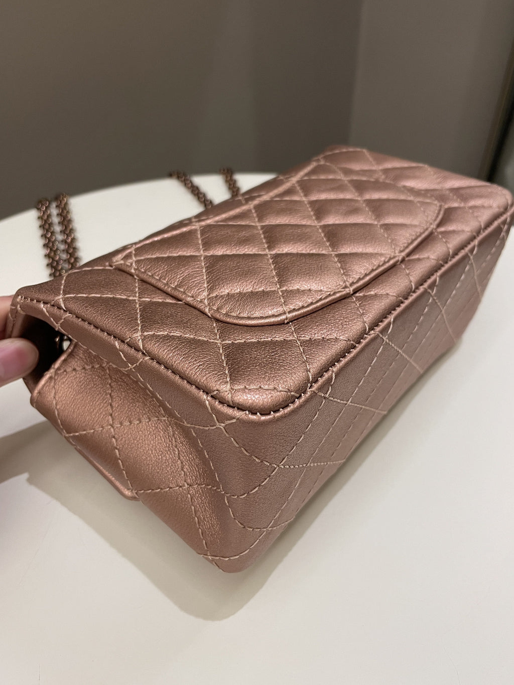 Chanel Classic 2.55 Quilted Mini Reissue Rose Gold Calfskin