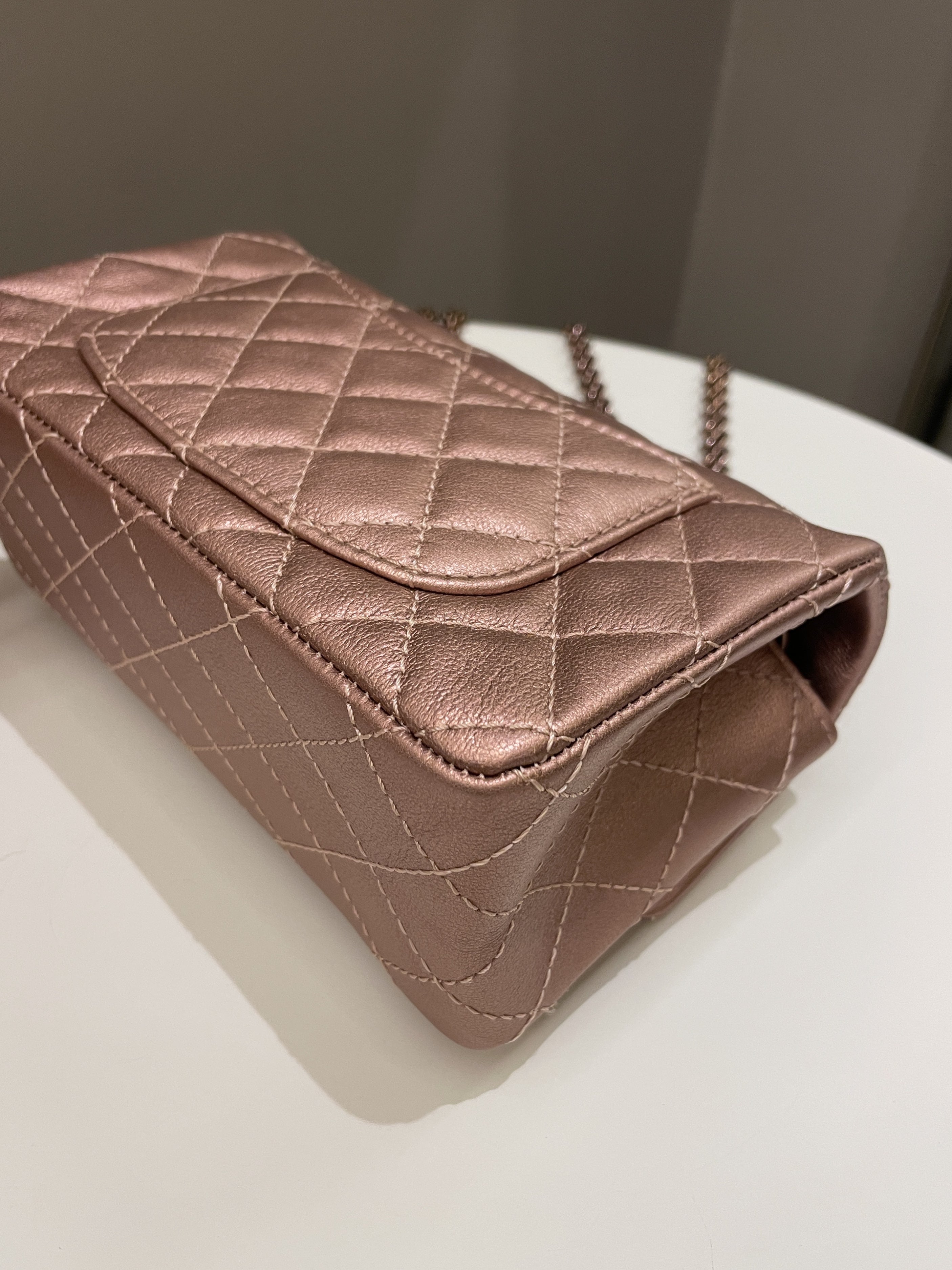 Chanel Classic 2.55 Quilted Mini Reissue Rose Gold Calfskin