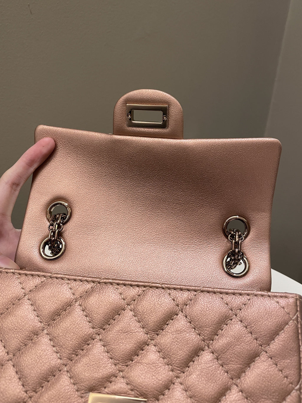 Chanel Classic 2.55 Quilted Mini Reissue Rose Gold Calfskin