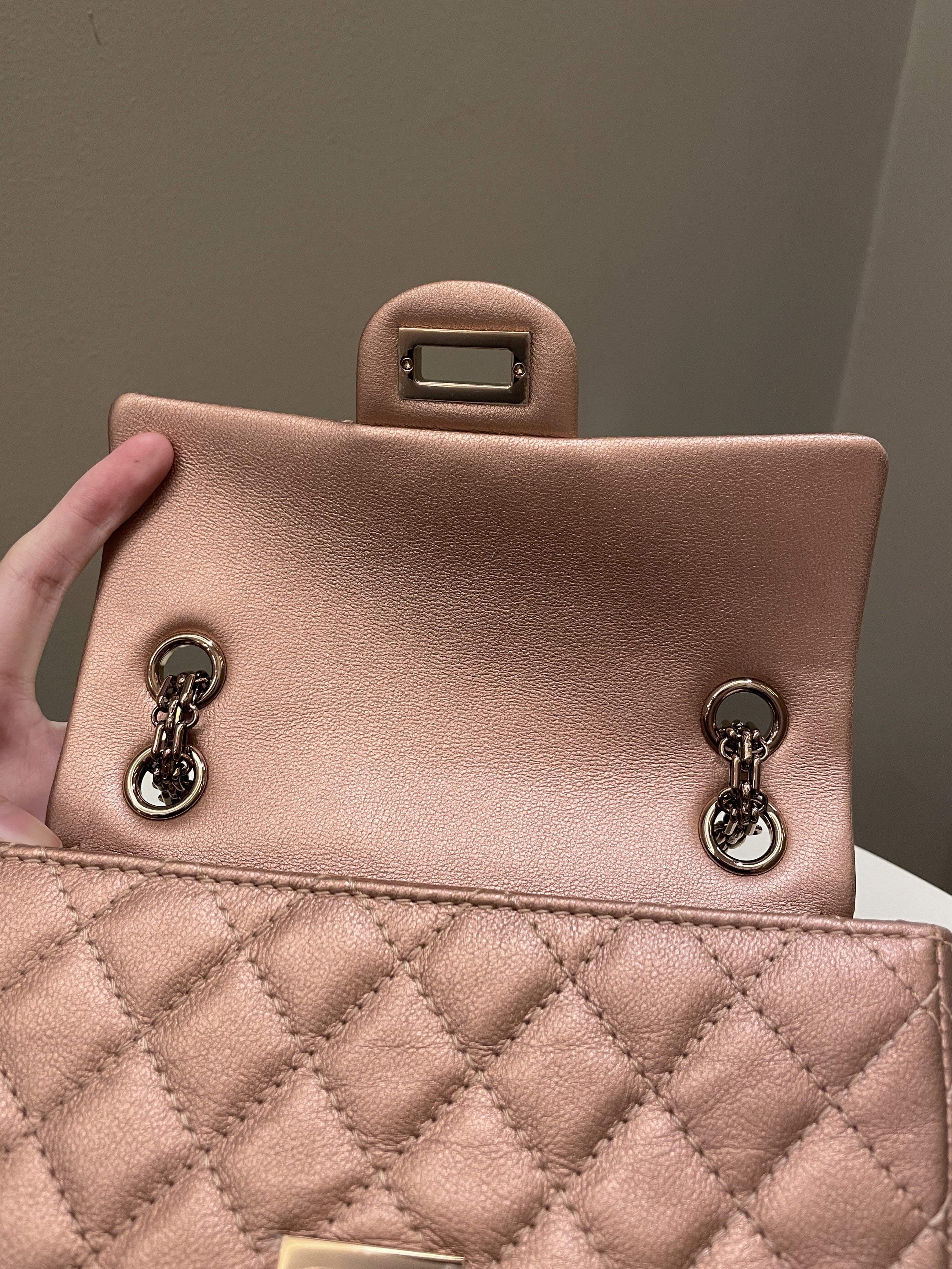 Chanel Classic 2.55 Quilted Mini Reissue Rose Gold Calfskin