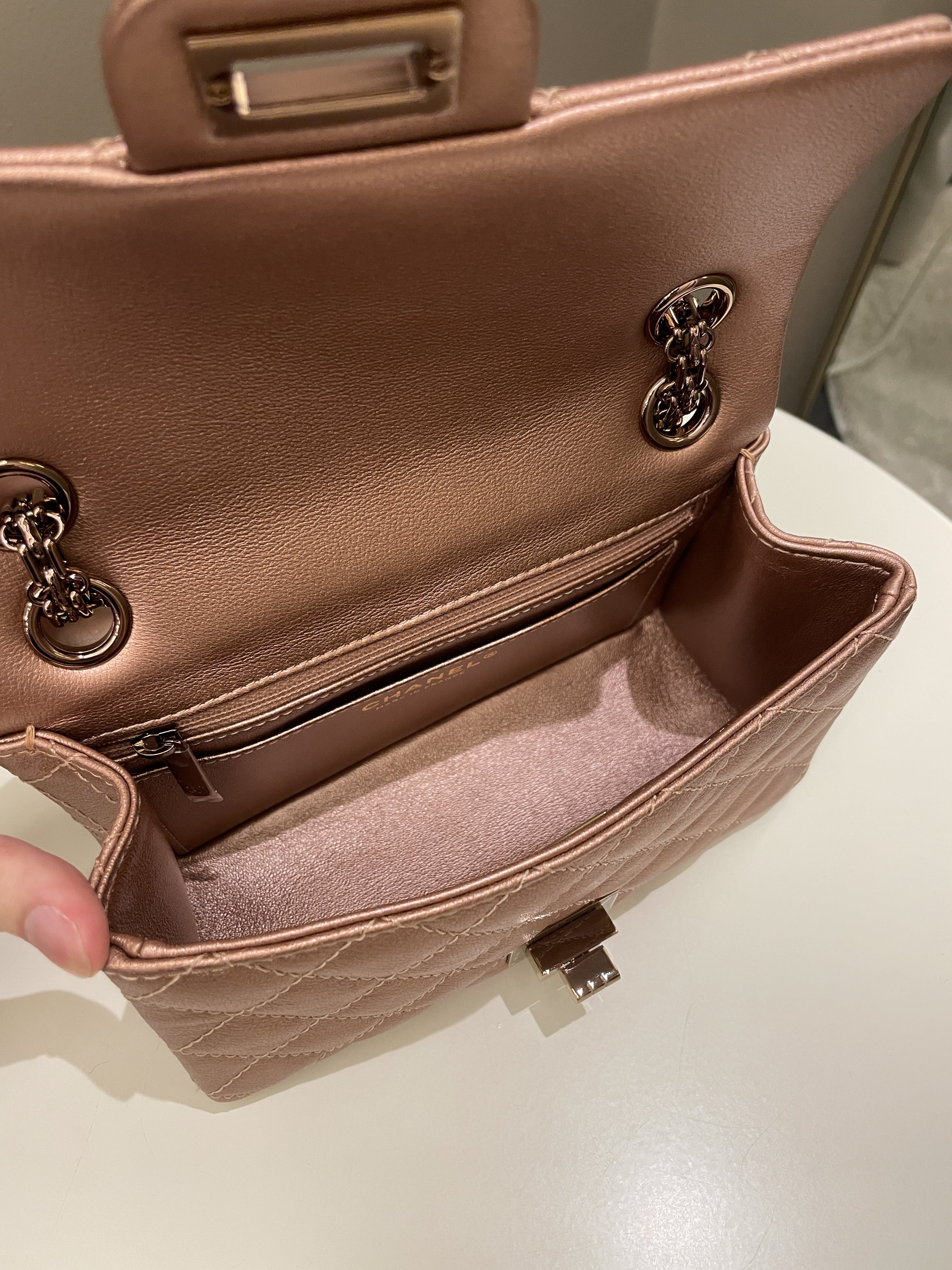 Chanel Classic 2.55 Quilted Mini Reissue Rose Gold Calfskin