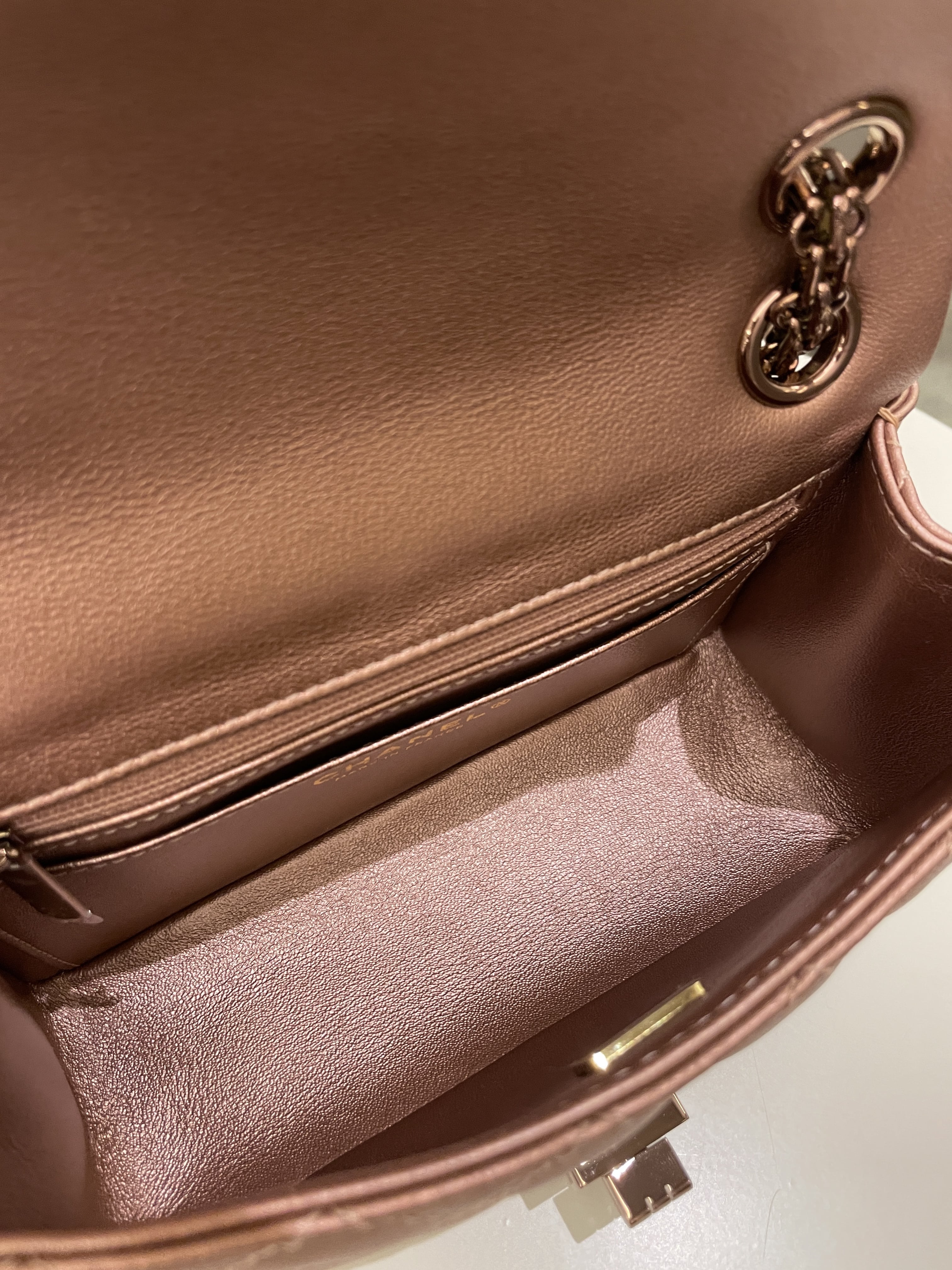 Chanel Classic 2.55 Quilted Mini Reissue Rose Gold Calfskin