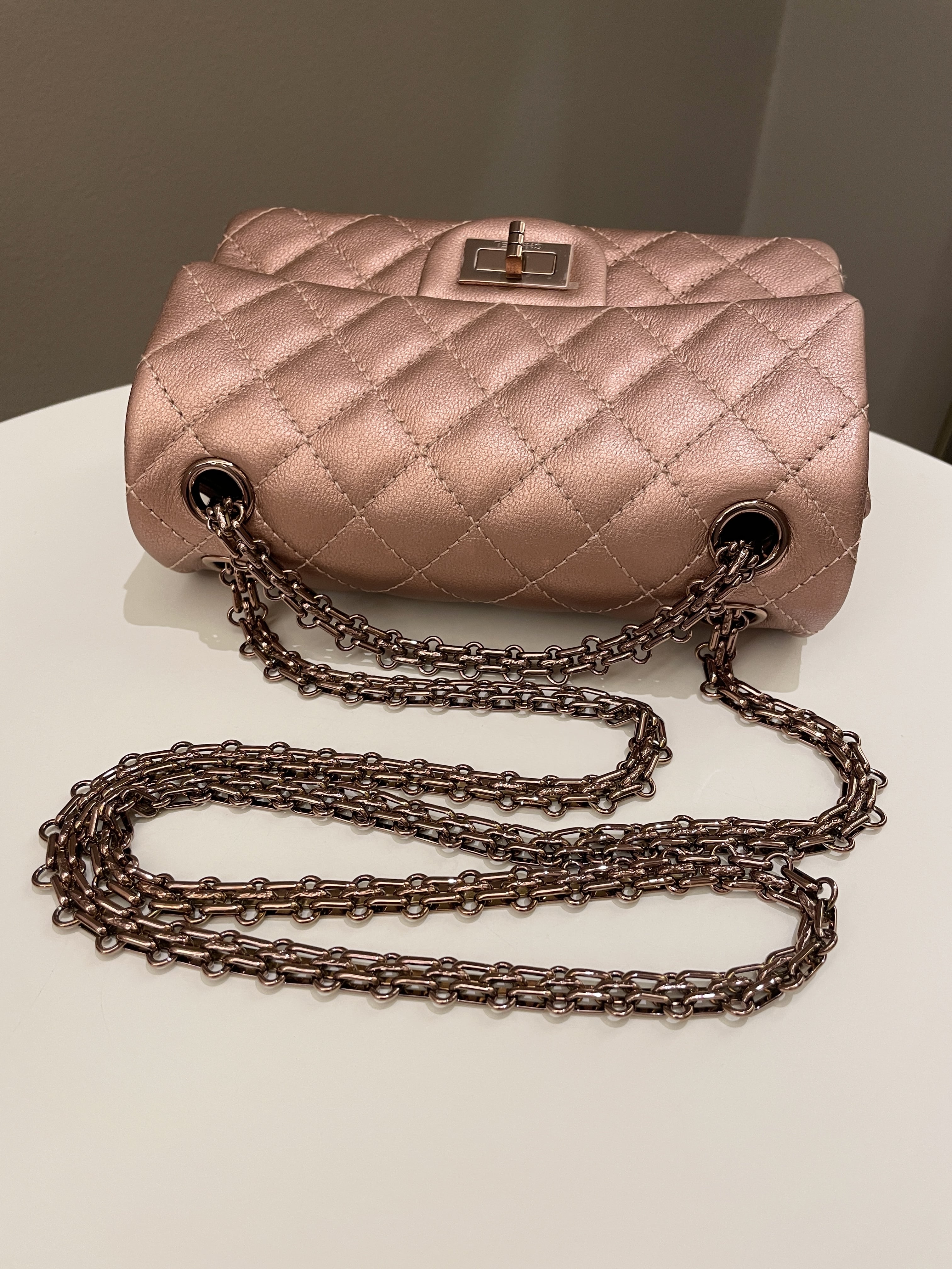 Chanel Classic 2.55 Quilted Mini Reissue Rose Gold Calfskin