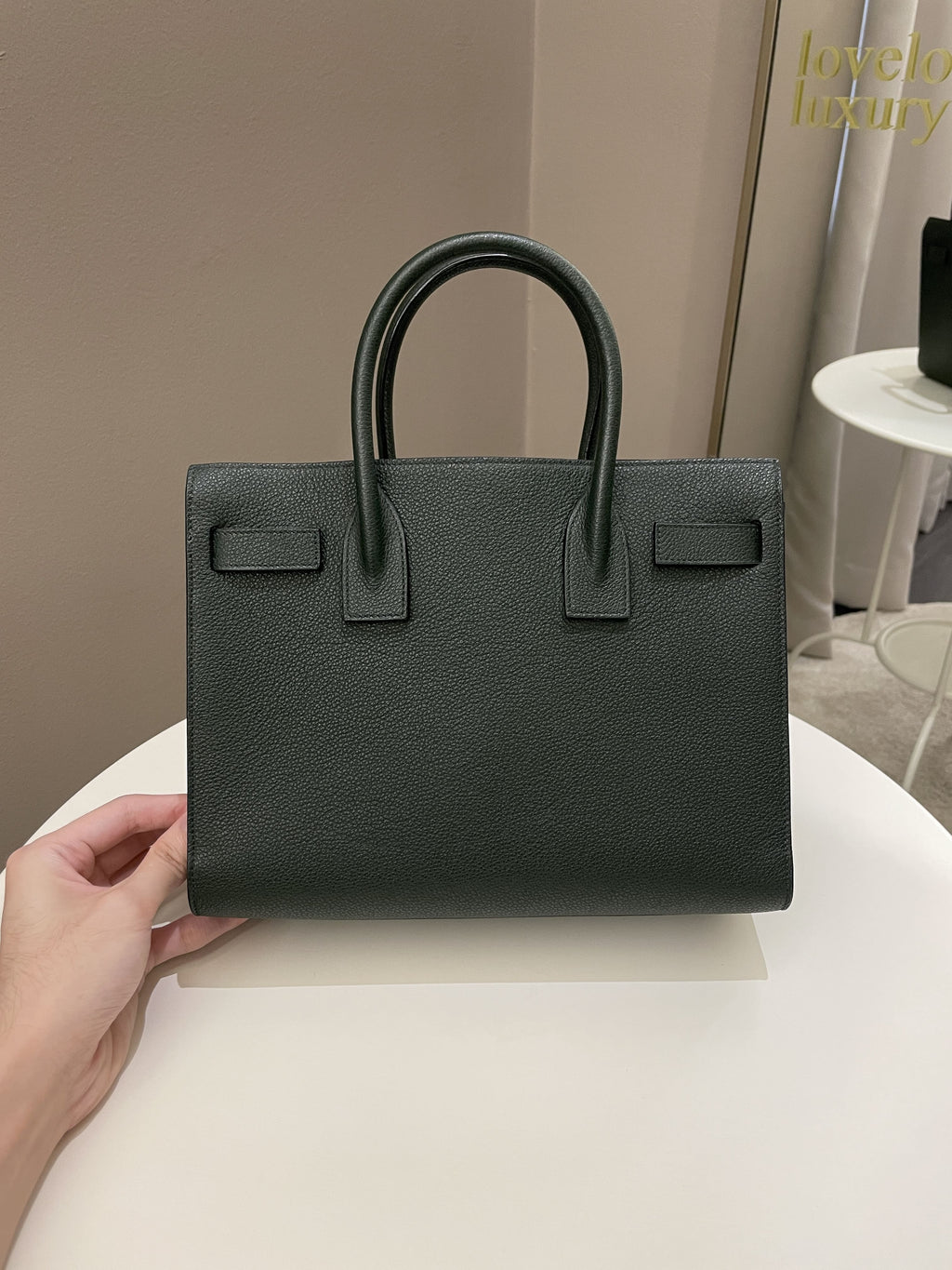 Saint Laurent Sac De Jour Dark Forest Grainy Leather