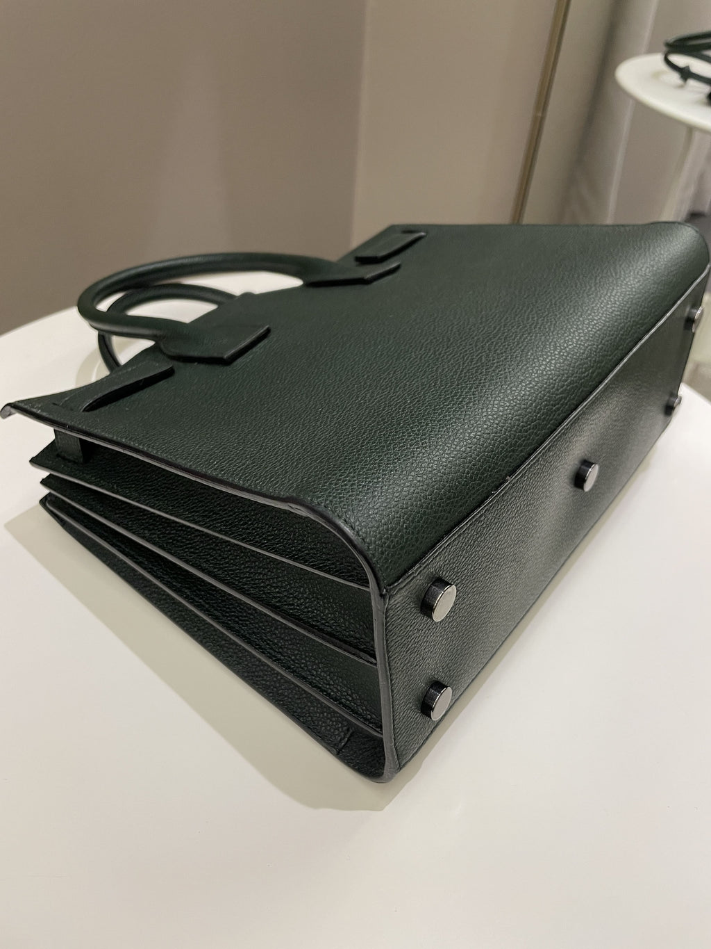 Saint Laurent Sac De Jour Dark Forest Grainy Leather