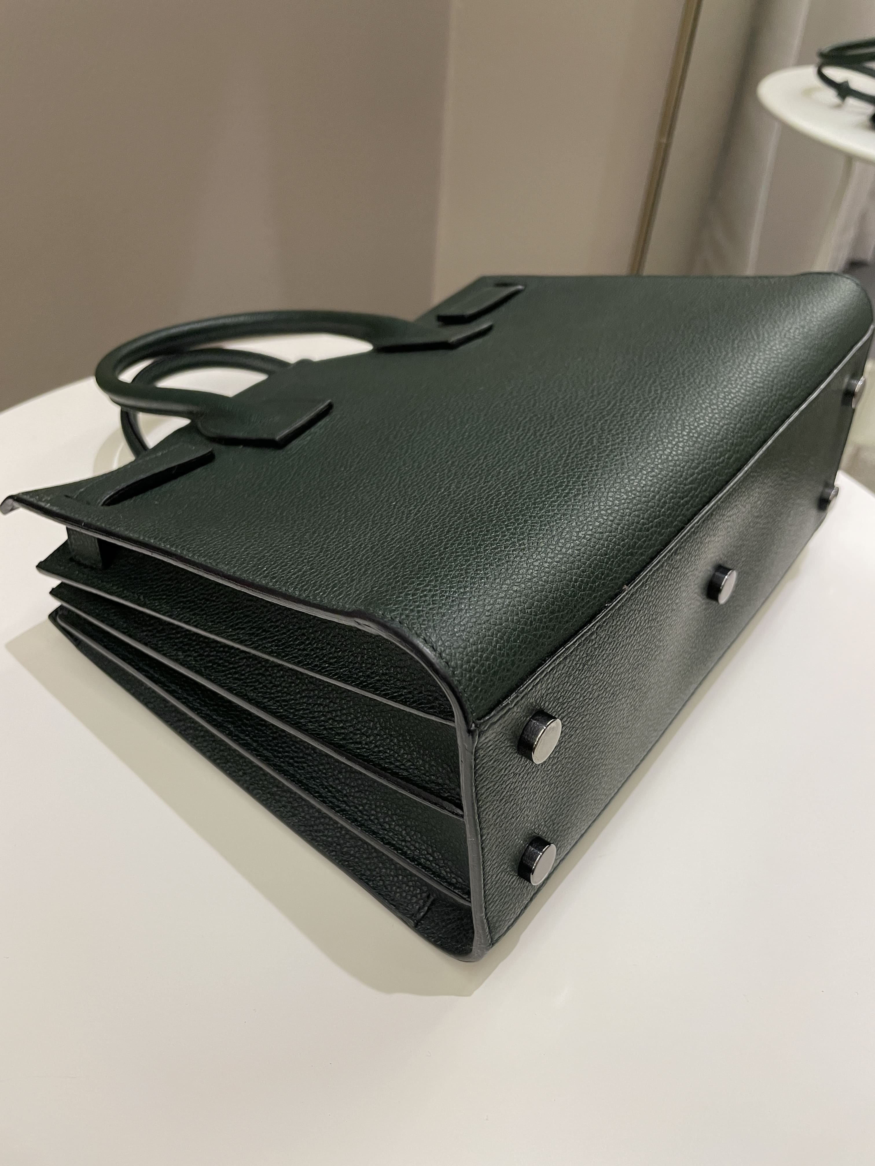 Saint Laurent Sac De Jour Dark Forest Grainy Leather