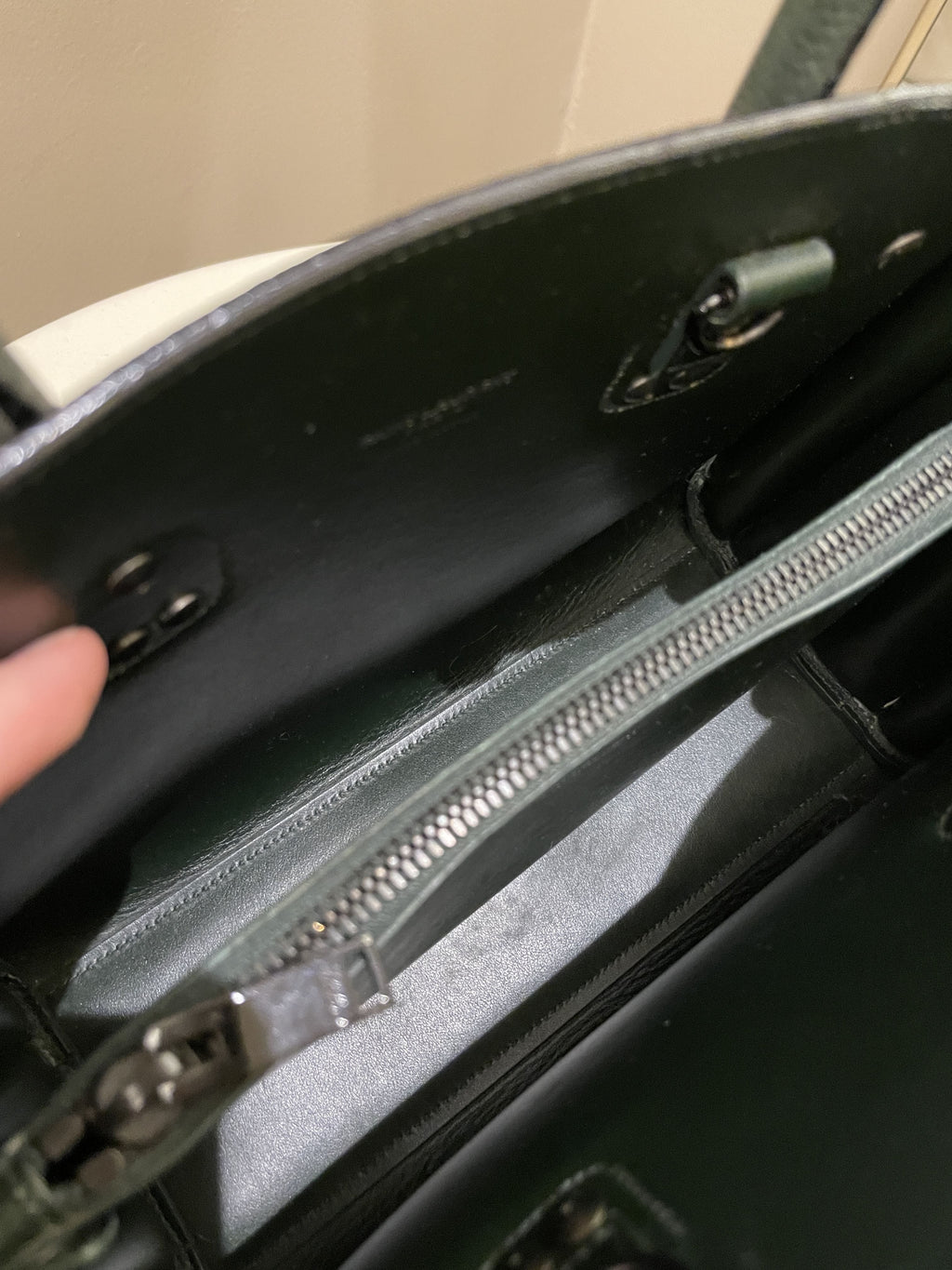 Saint Laurent Sac De Jour Dark Forest Grainy Leather