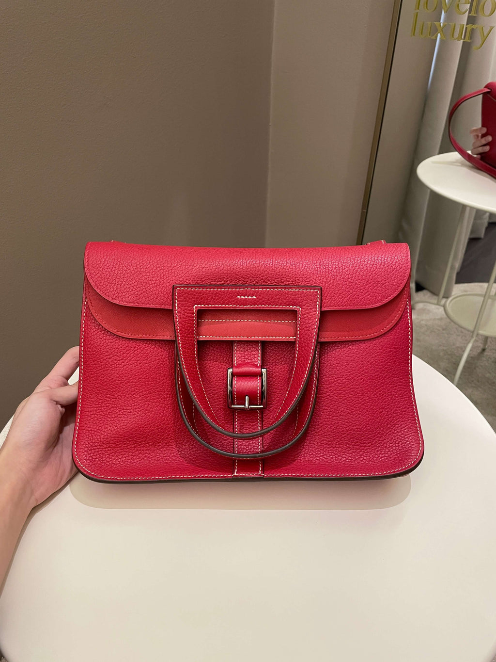 Hermes Halzan 31 Rouge Casque Clemence