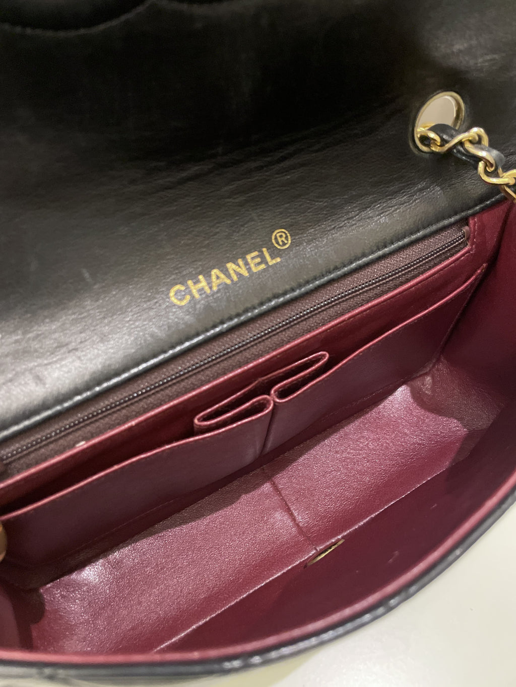 Chanel Vintage Quilted Full Flap Bag Black Lambskin
