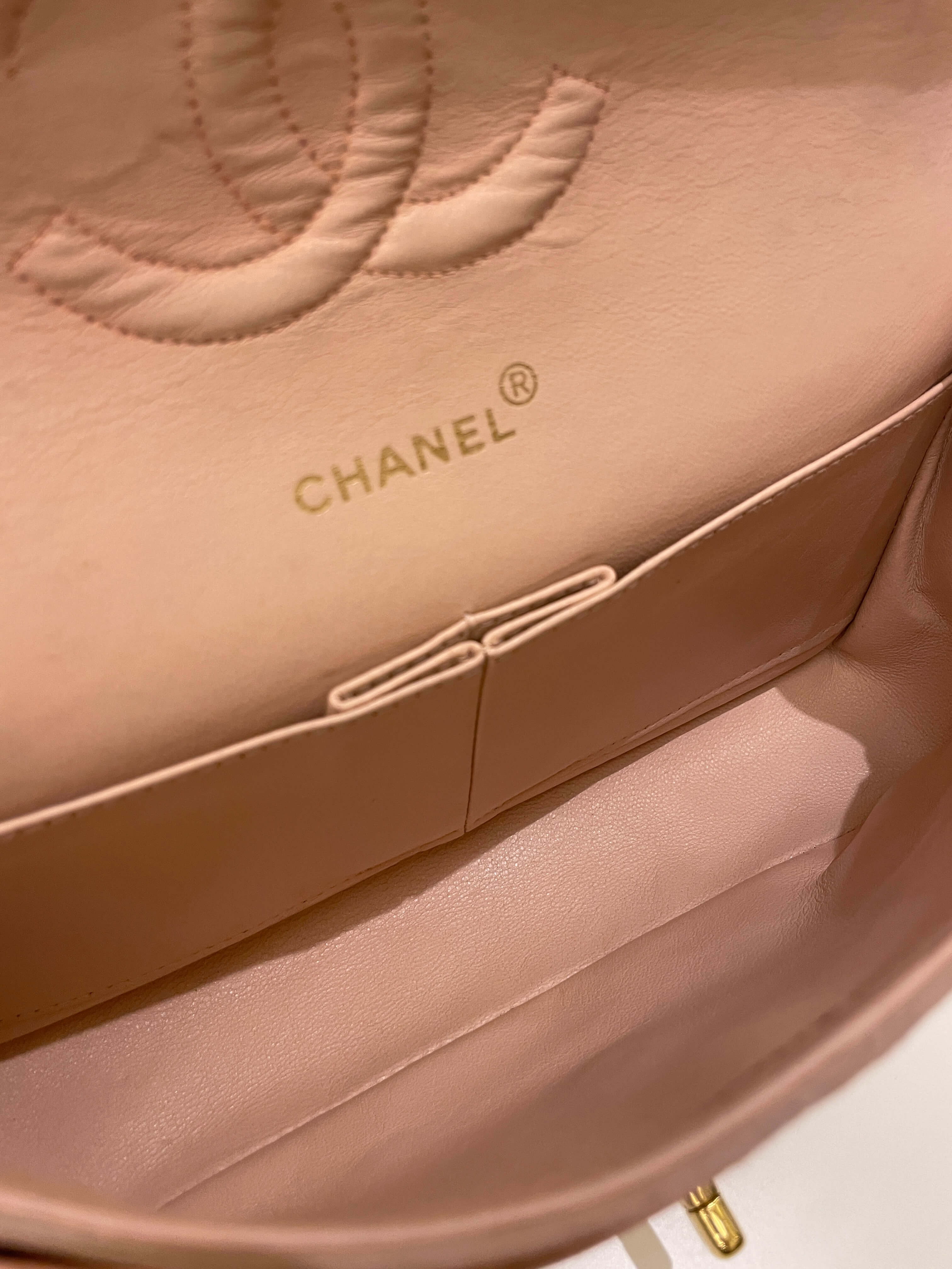Chanel Vintage Classic Quilted Medium Flap Nude pink Suede